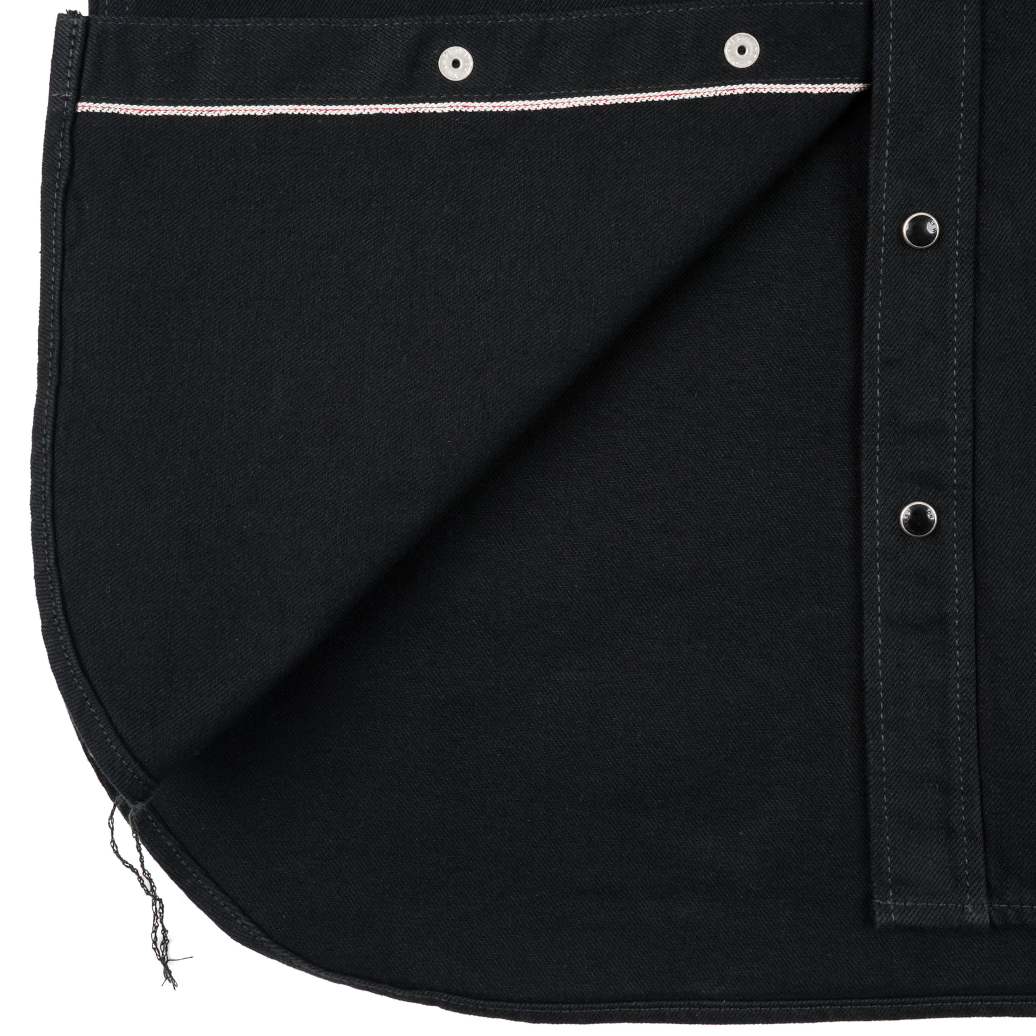 IHSH-218-BLK 12oz Selvedge Denim Western Shirt "The Johnny Cash III" - Black - Image 8