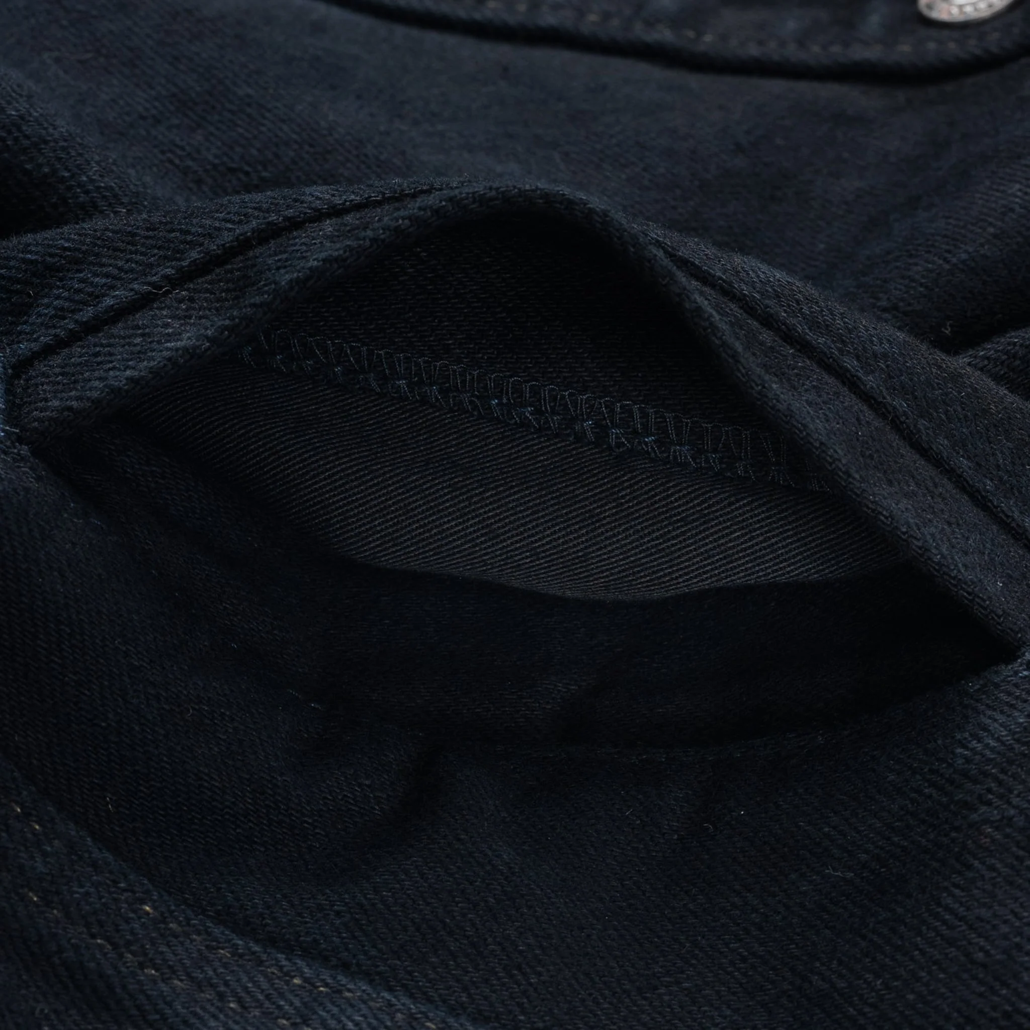 IHSH-293-OD 18oz Vintage Selvedge Denim CPO Shirt - Indigo Overdyed Black - Image 13