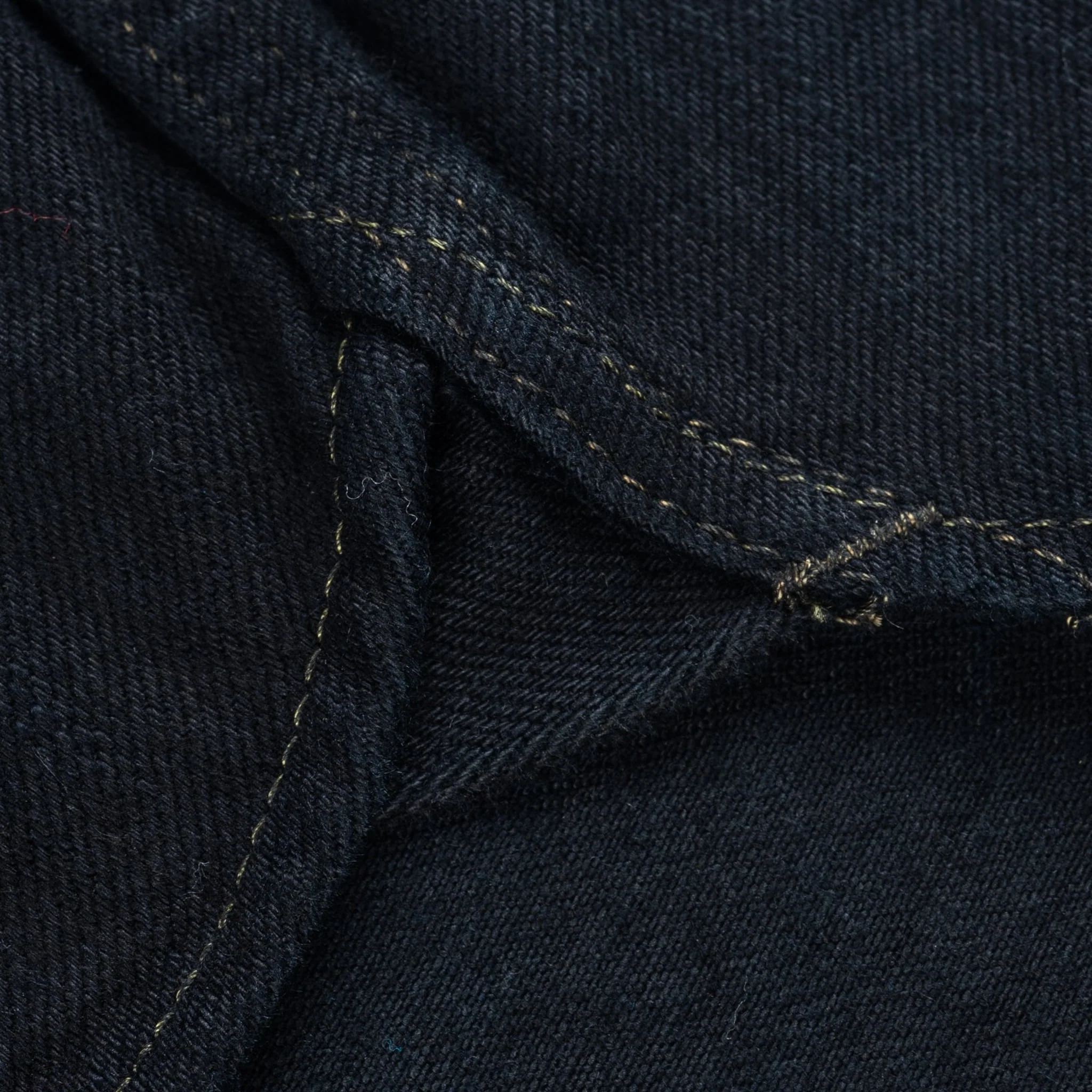 IHSH-293-OD 18oz Vintage Selvedge Denim CPO Shirt - Indigo Overdyed Black - Image 14