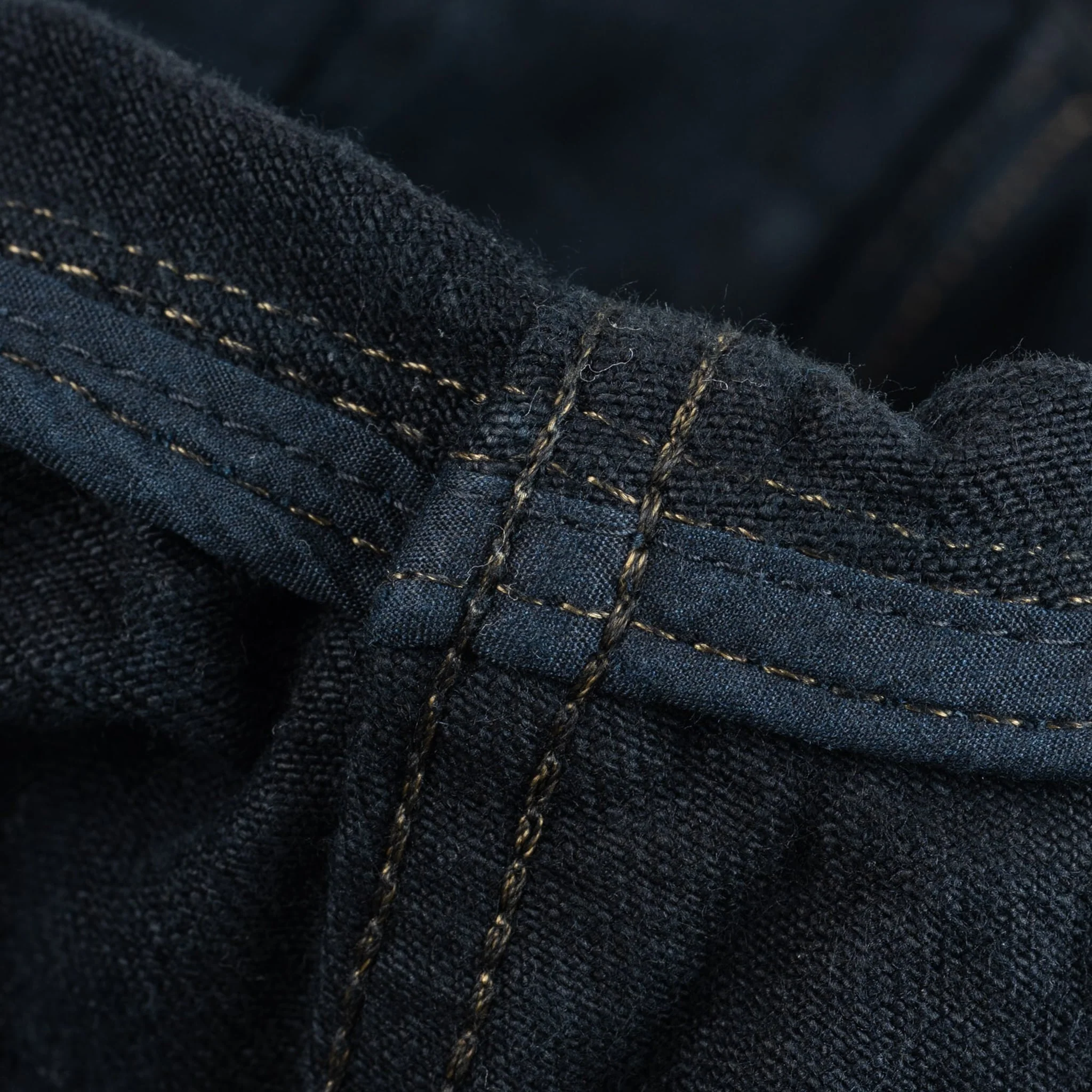 IHSH-293-OD 18oz Vintage Selvedge Denim CPO Shirt - Indigo Overdyed Black - Image 15