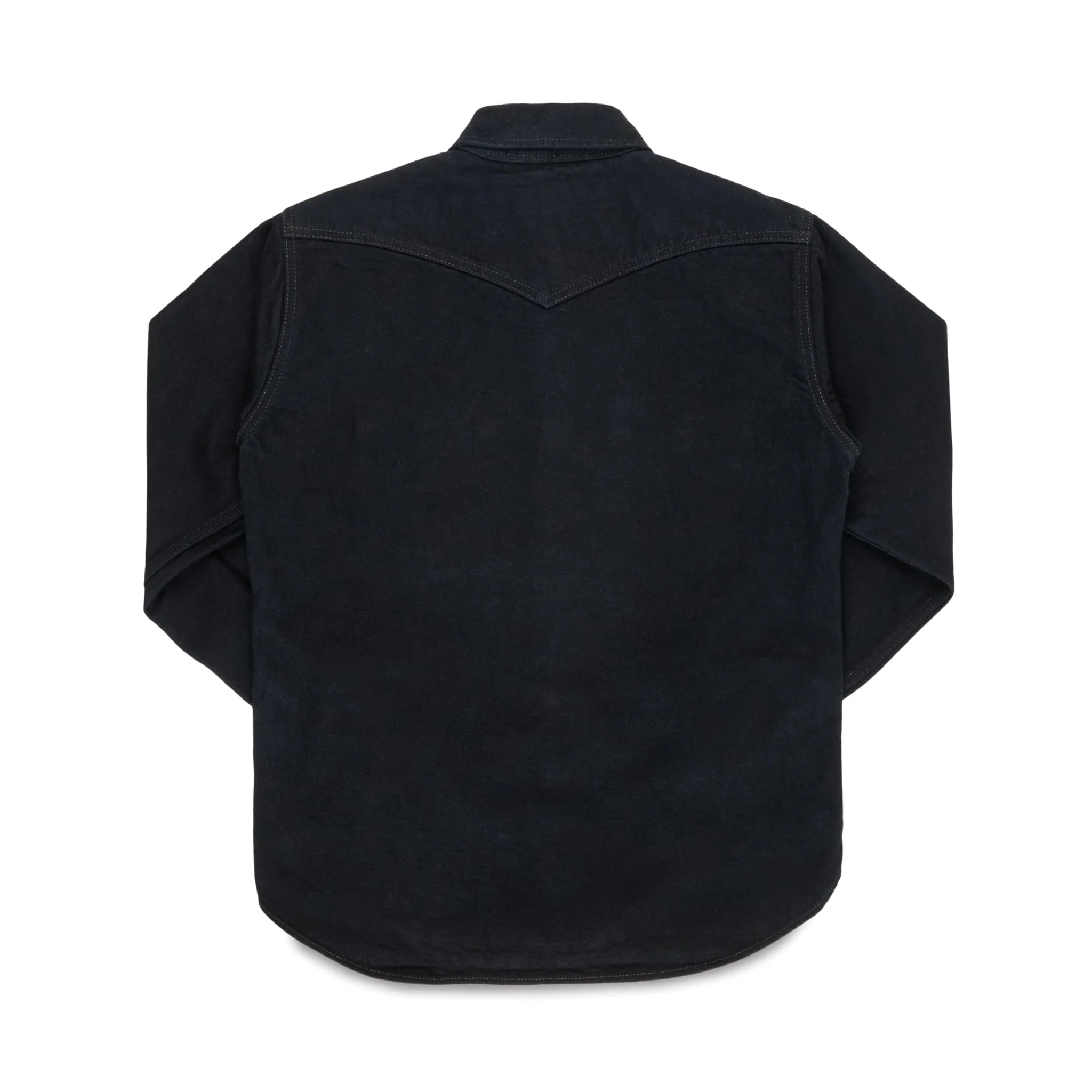 IHSH-293-OD 18oz Vintage Selvedge Denim CPO Shirt - Indigo Overdyed Black - Image 2