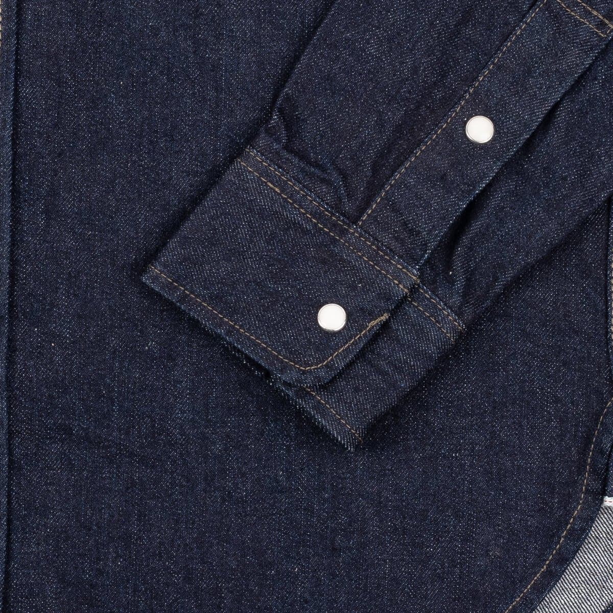 IHSH-326-IND 12oz Selvedge Denim Work Shirt With Snaps - Indigo - Image 5