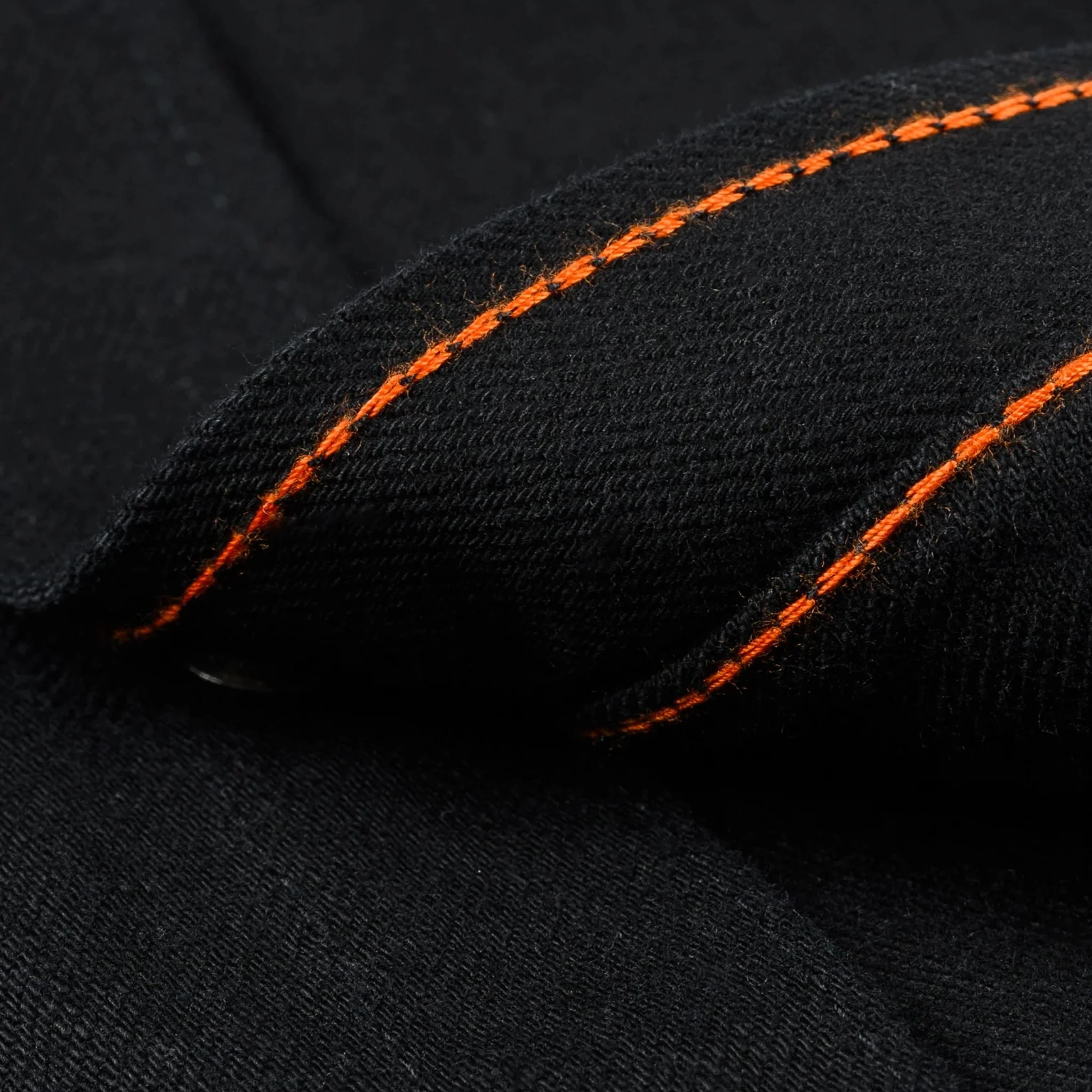 IHSH-338-BLK 12oz Selvedge Denim Work Shirt With Snaps - Black - Image 10