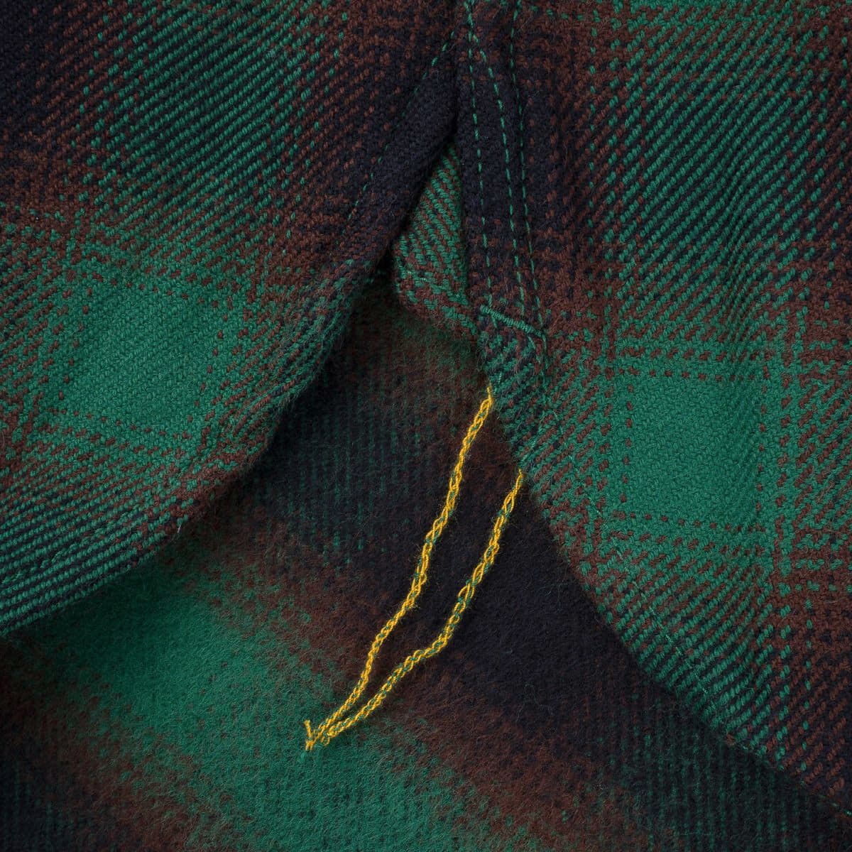 IHSH-379-GRN Ultra Heavy Flannel Ombré Check Work Shirt - Green - Image 6