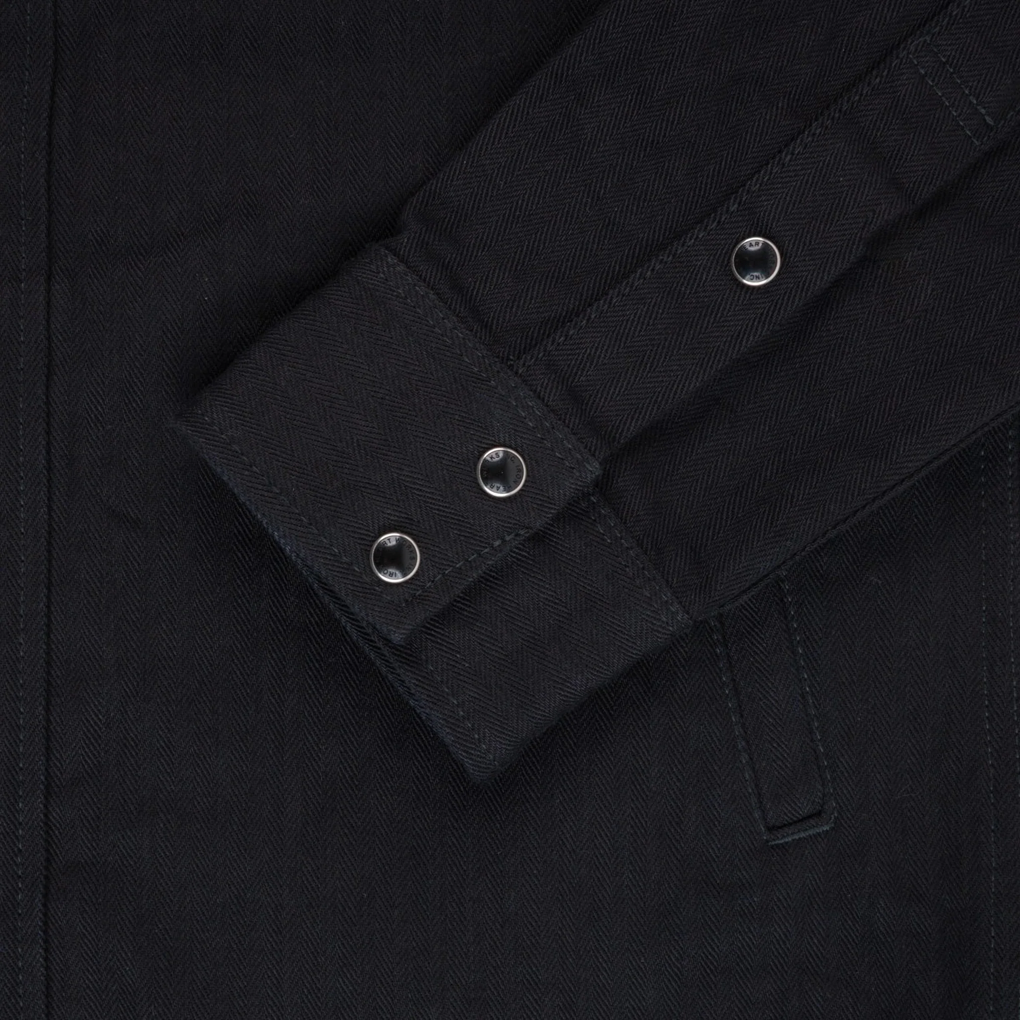 IHSH-410-BLK 14oz Herringbone CPO Western Shirt - Black - Image 4