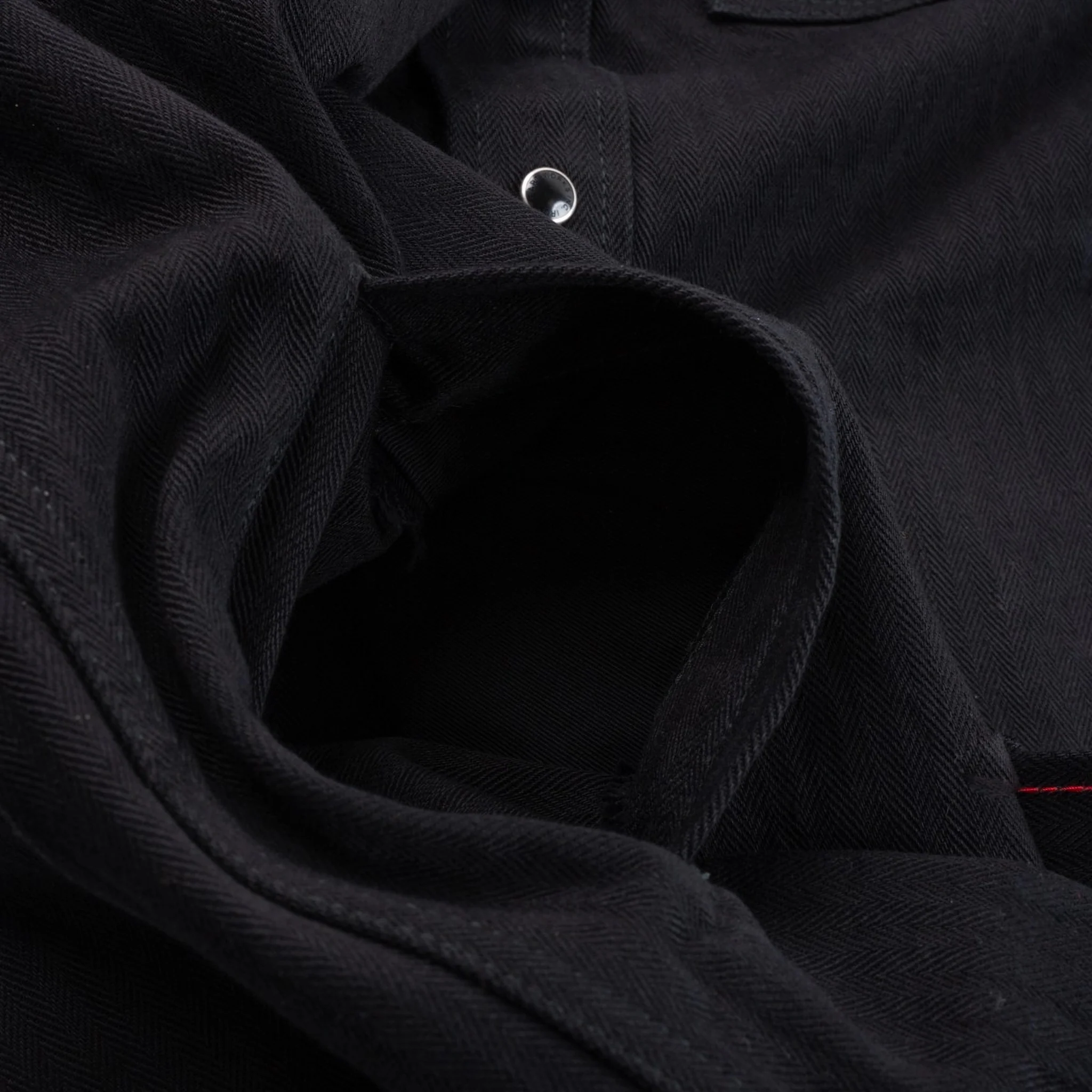 IHSH-410-BLK 14oz Herringbone CPO Western Shirt - Black - Image 8