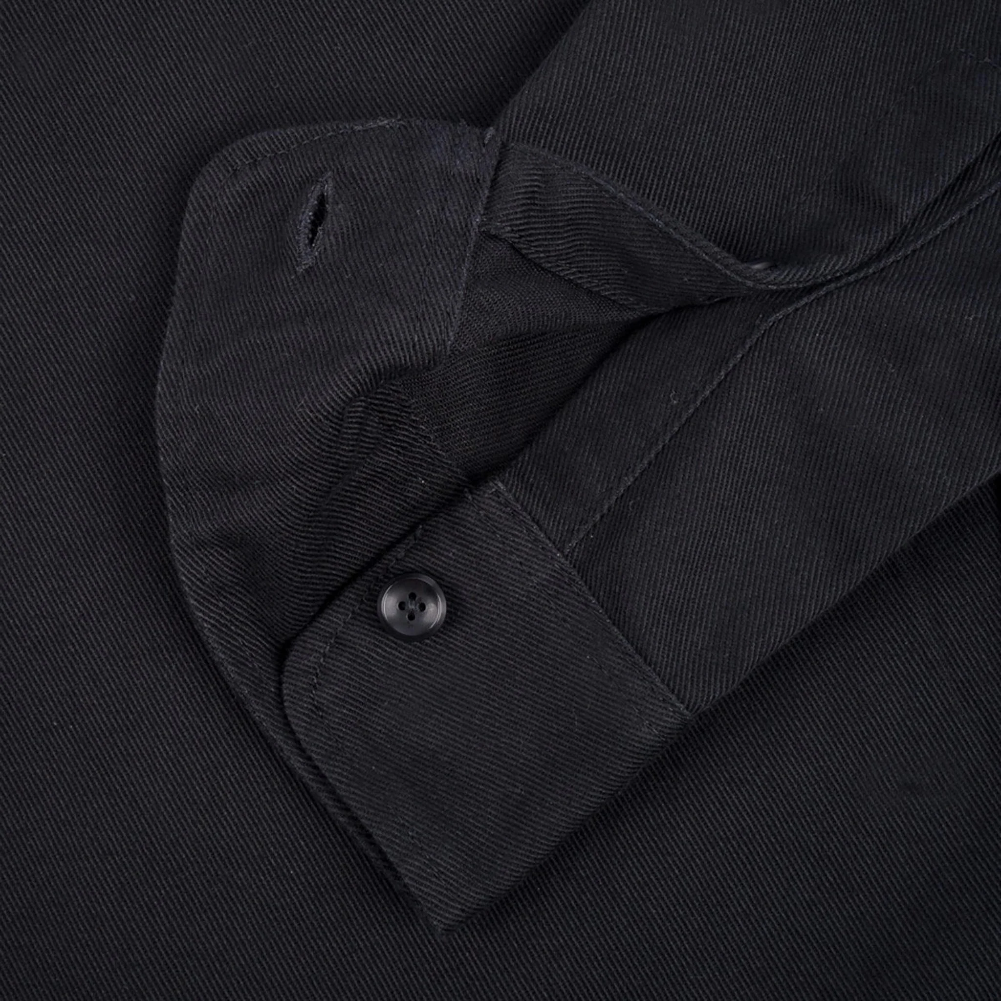 IHSH-414-BLK 9oz Cotton Linen Work Shirt - Black - Image 5