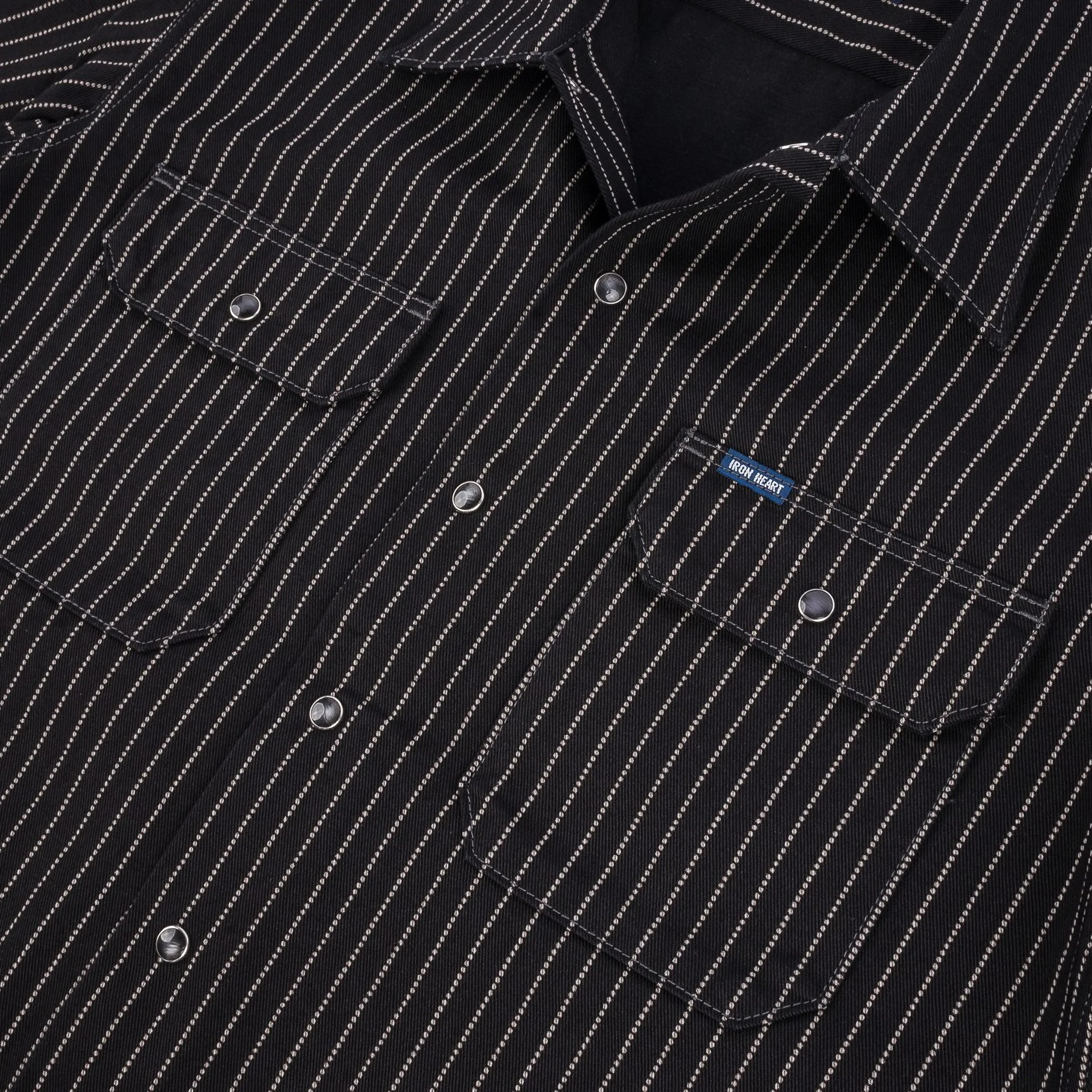 IHSH-416-BLK 10oz Wabash Short Sleeved Mechanic Shirt - Black - Image 4