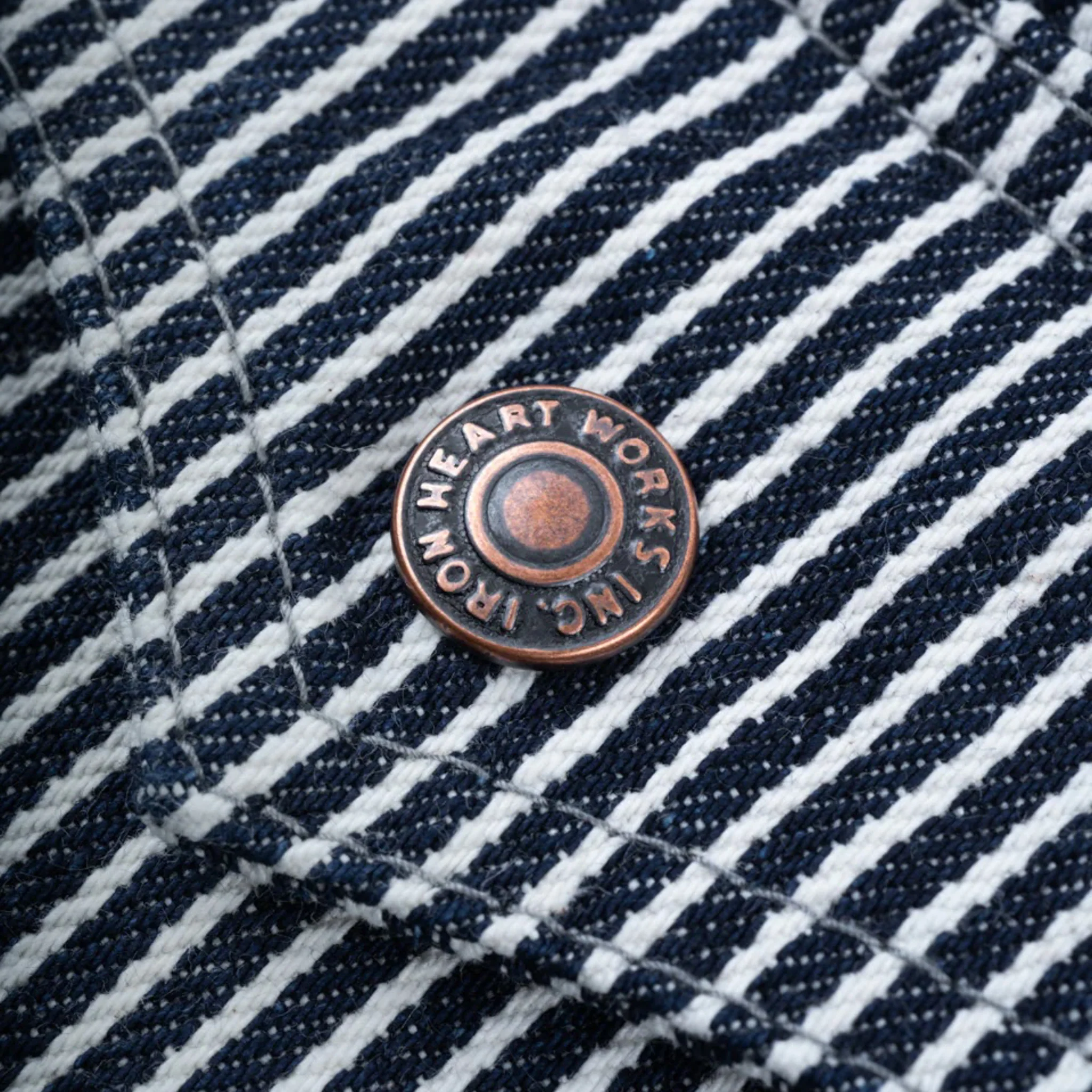 IHSH-421-IND 12oz Hickory Stripe CPO Shirt - Indigo - Image 10