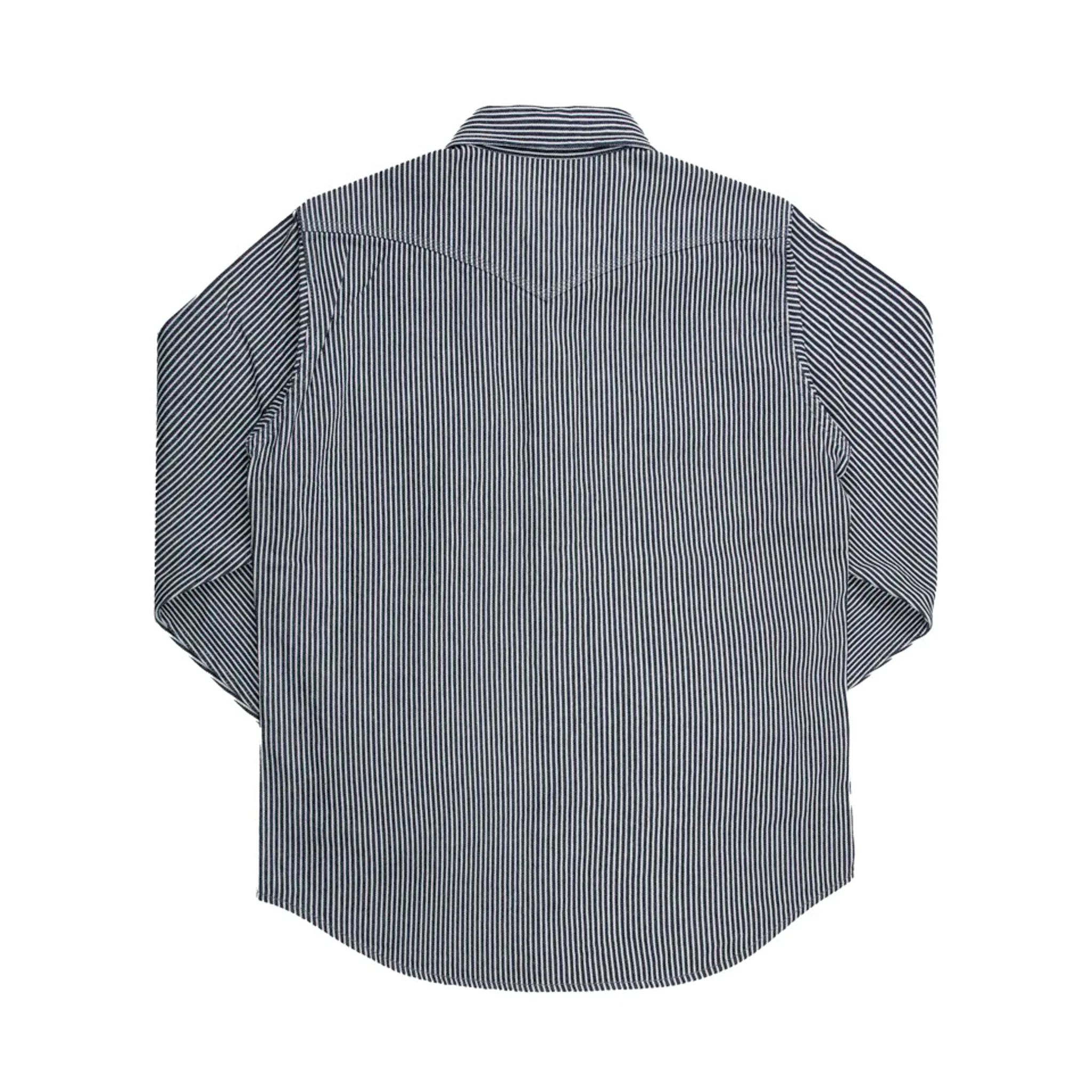 IHSH-421-IND 12oz Hickory Stripe CPO Shirt - Indigo - Image 2