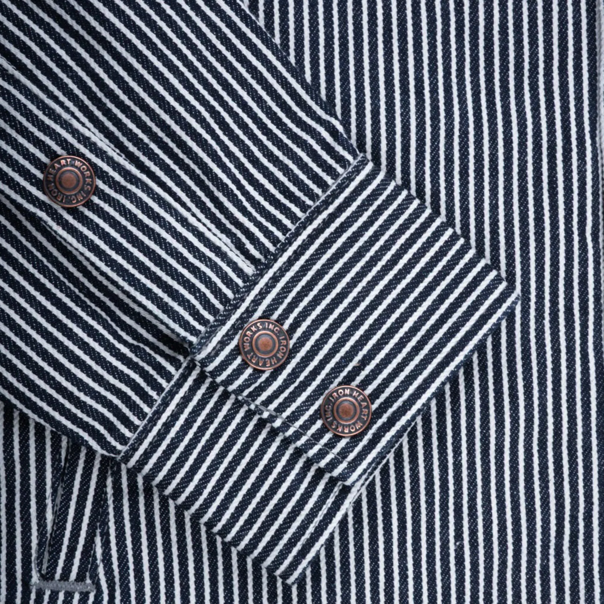 IHSH-421-IND 12oz Hickory Stripe CPO Shirt - Indigo - Image 6