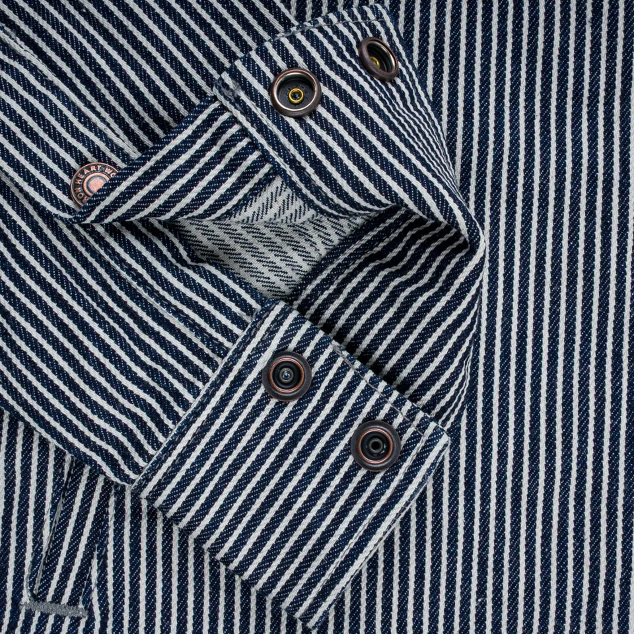 IHSH-421-IND 12oz Hickory Stripe CPO Shirt - Indigo - Image 7
