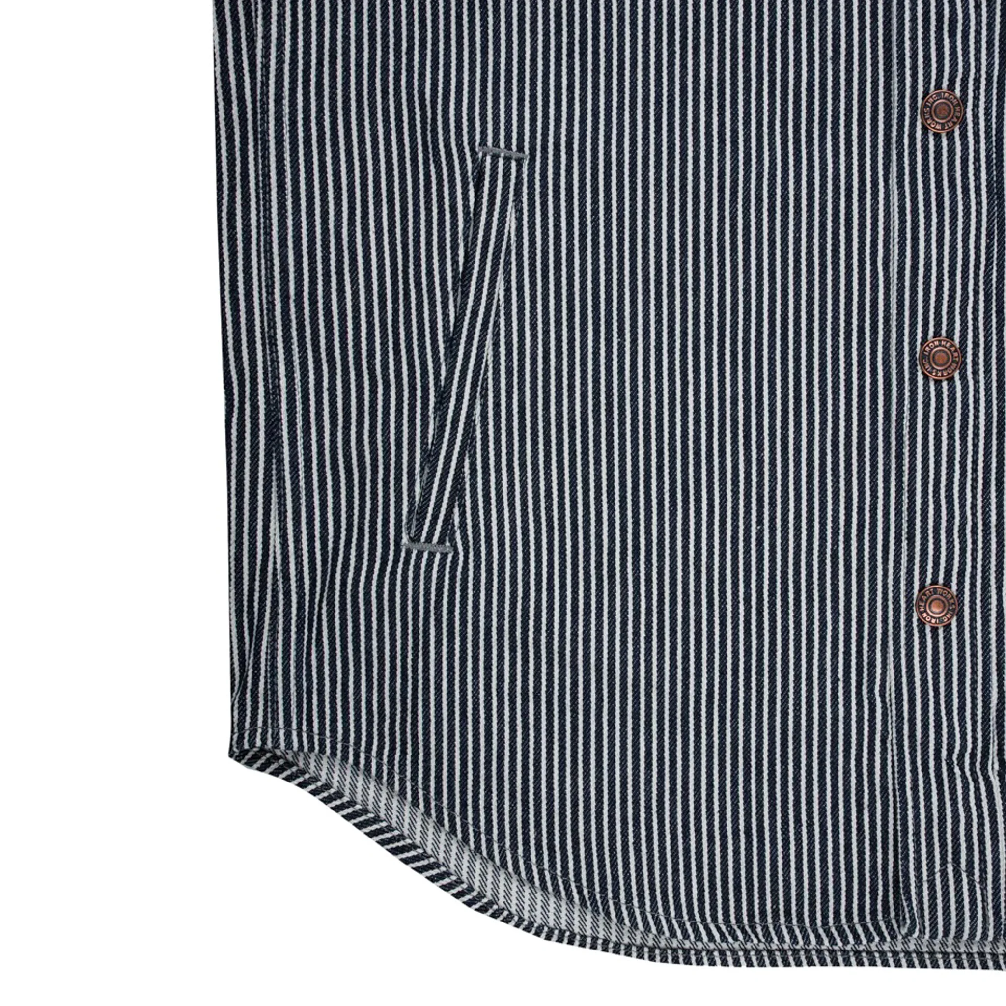 IHSH-421-IND 12oz Hickory Stripe CPO Shirt - Indigo - Image 8