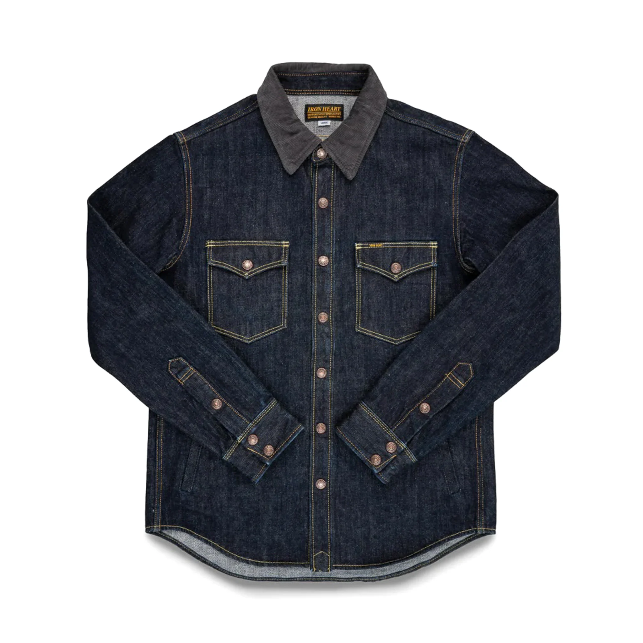 IHSH-427-IND 16oz Selvedge Denim CPO Shirt - Indigo