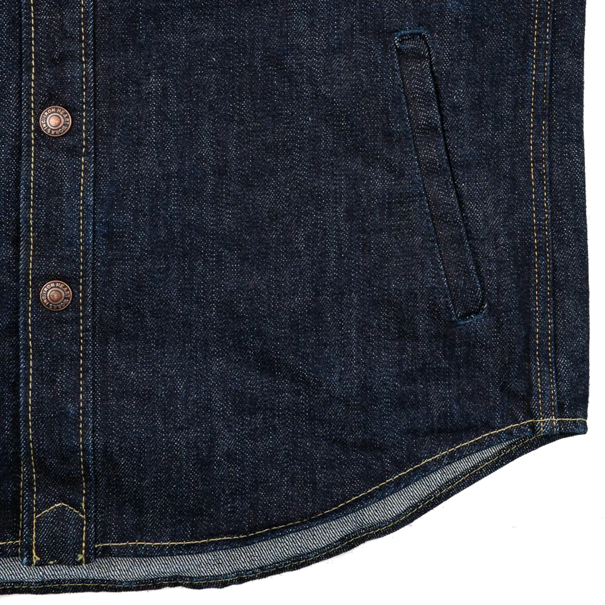 IHSH-427-IND 16oz Selvedge Denim CPO Shirt - Indigo - Image 5