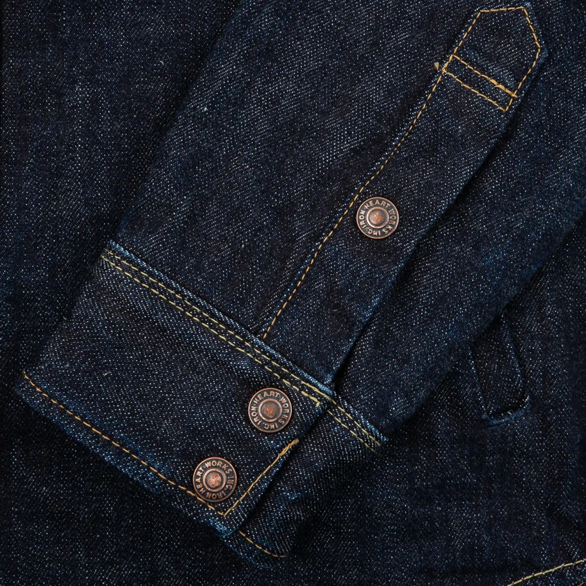 IHSH-427-IND 16oz Selvedge Denim CPO Shirt - Indigo - Image 6