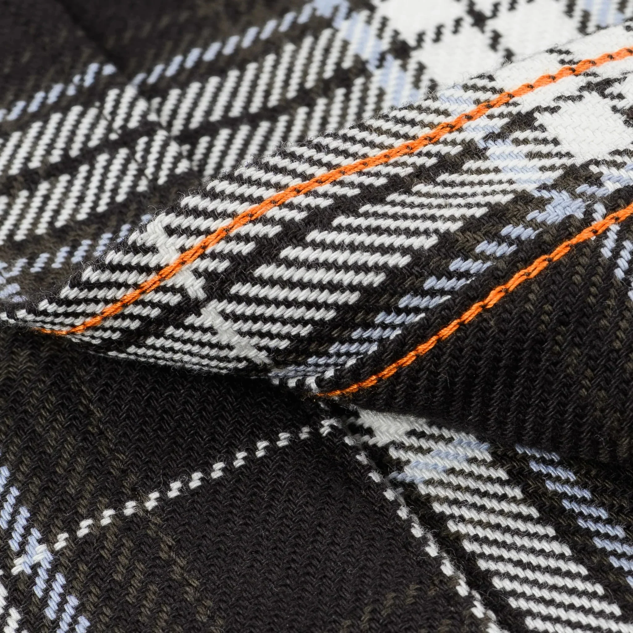 IHSH-441-BLK 9oz Selvedge Flannel Check Work Shirt - Black - Image 12