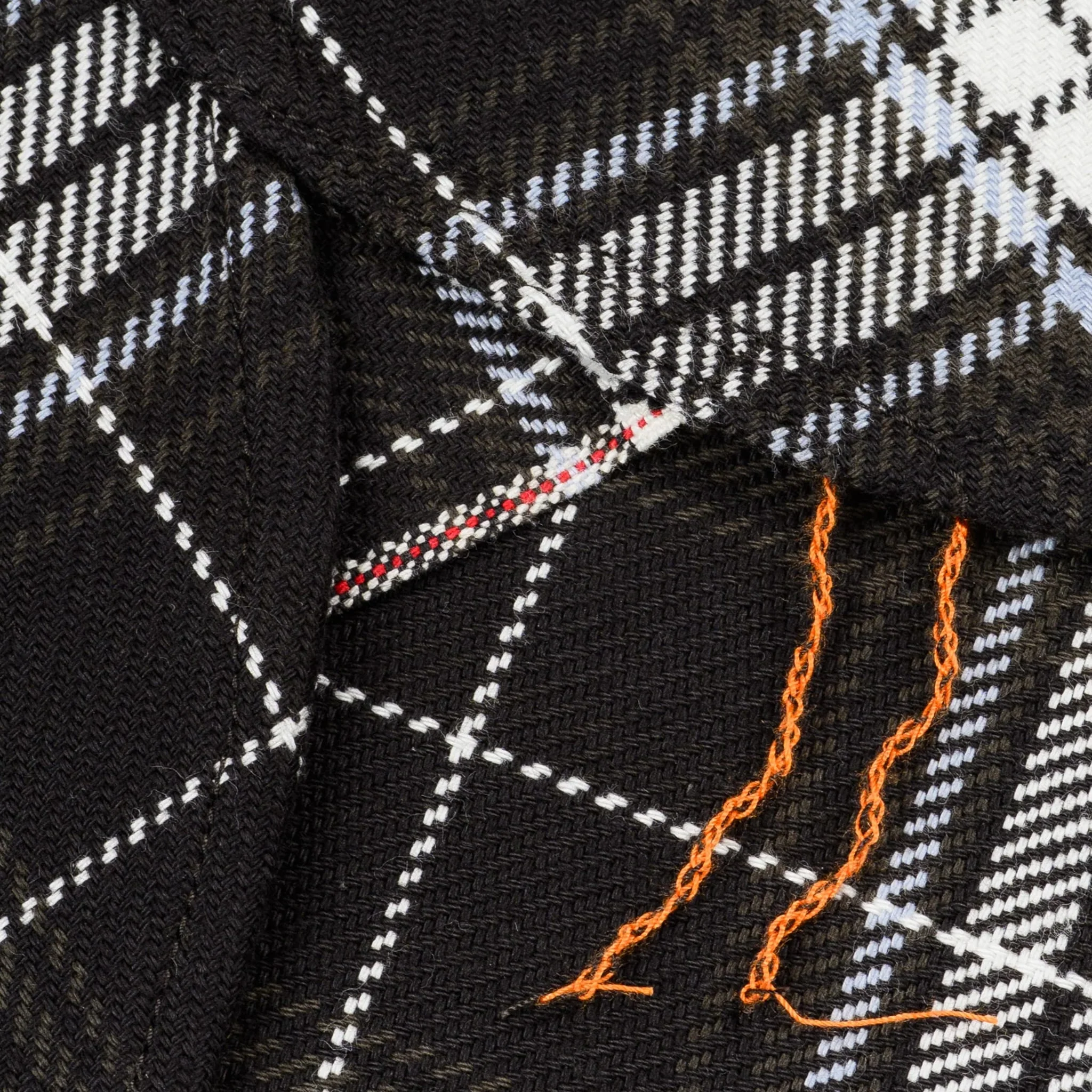 IHSH-441-BLK 9oz Selvedge Flannel Check Work Shirt - Black - Image 13