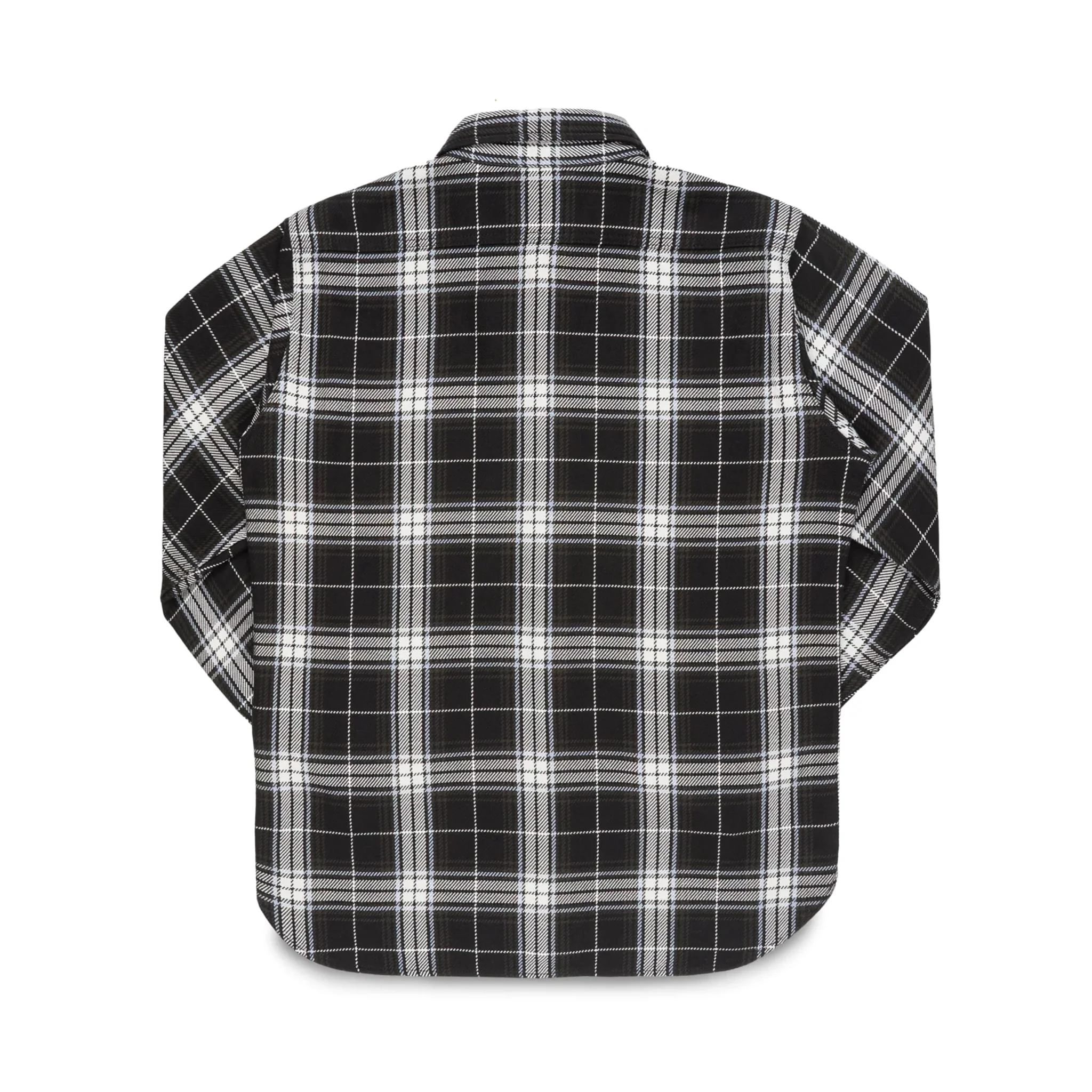IHSH-441-BLK 9oz Selvedge Flannel Check Work Shirt - Black - Image 2