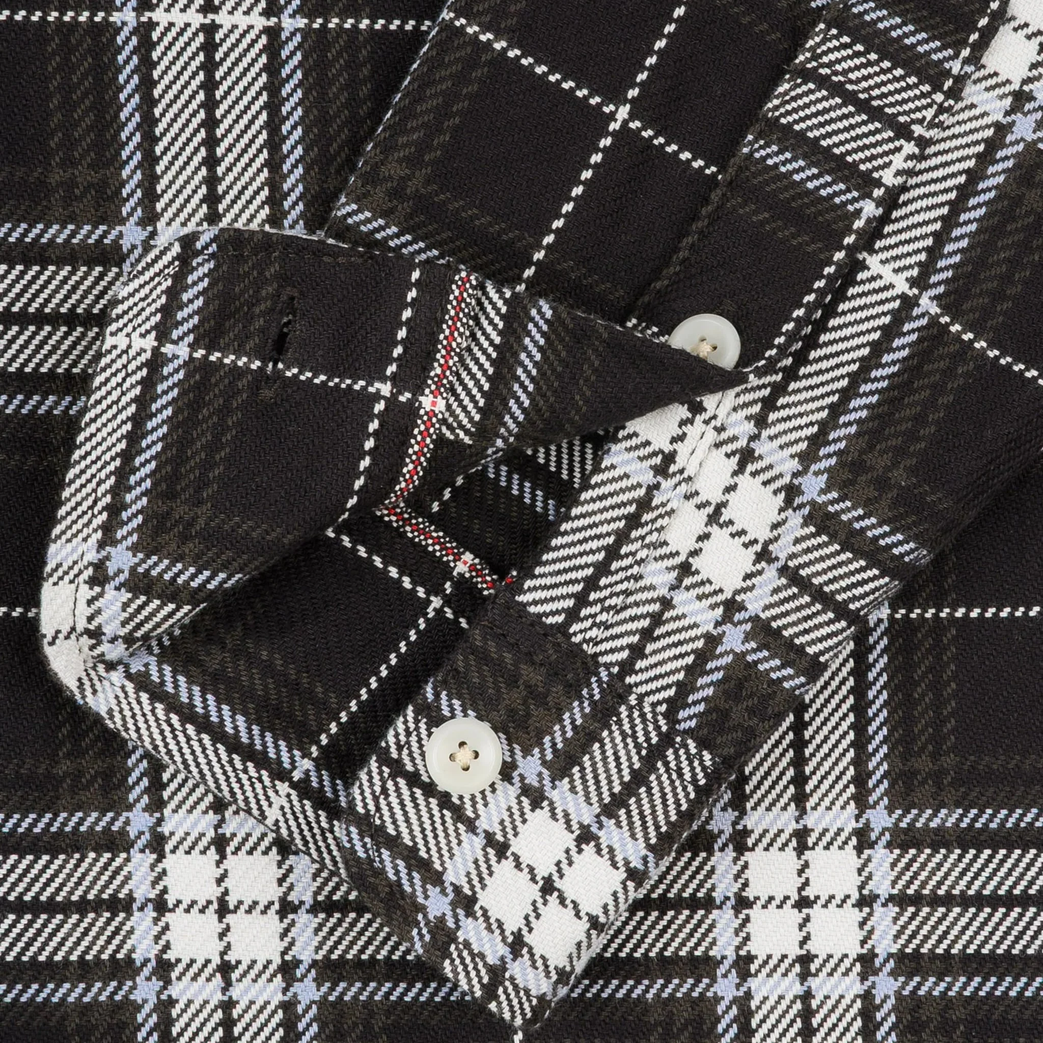 IHSH-441-BLK 9oz Selvedge Flannel Check Work Shirt - Black - Image 9