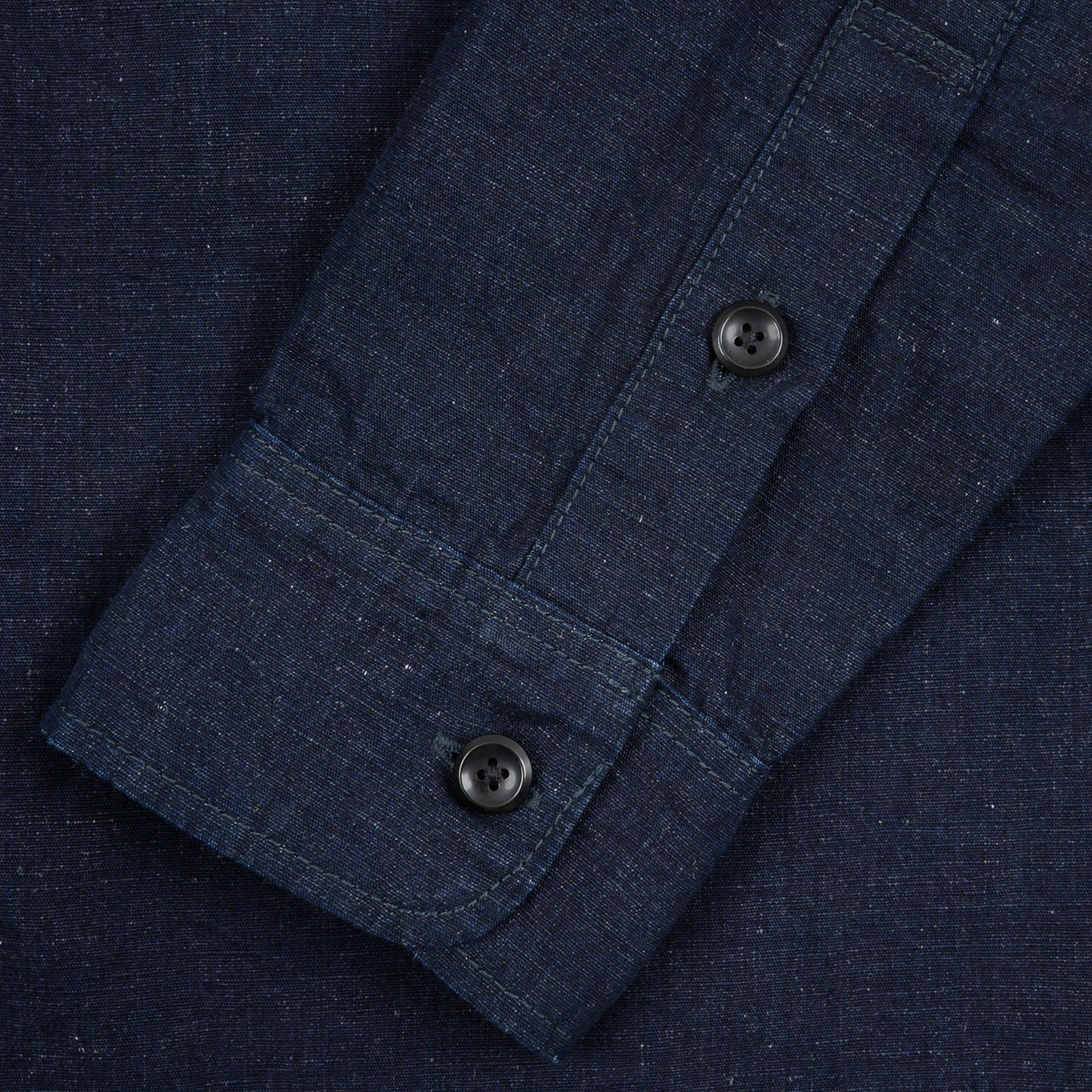IHSH-443-IND 7oz Cotton Linen Chambray Work Shirt - Indigo - Image 10