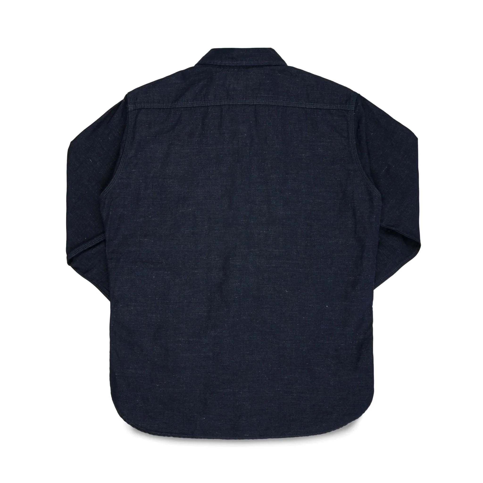 IHSH-443-IND 7oz Cotton Linen Chambray Work Shirt - Indigo - Image 2