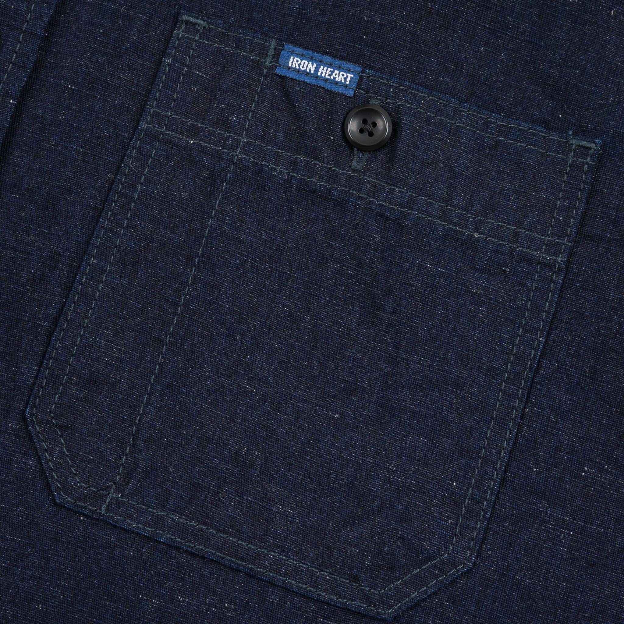IHSH-443-IND 7oz Cotton Linen Chambray Work Shirt - Indigo - Image 5