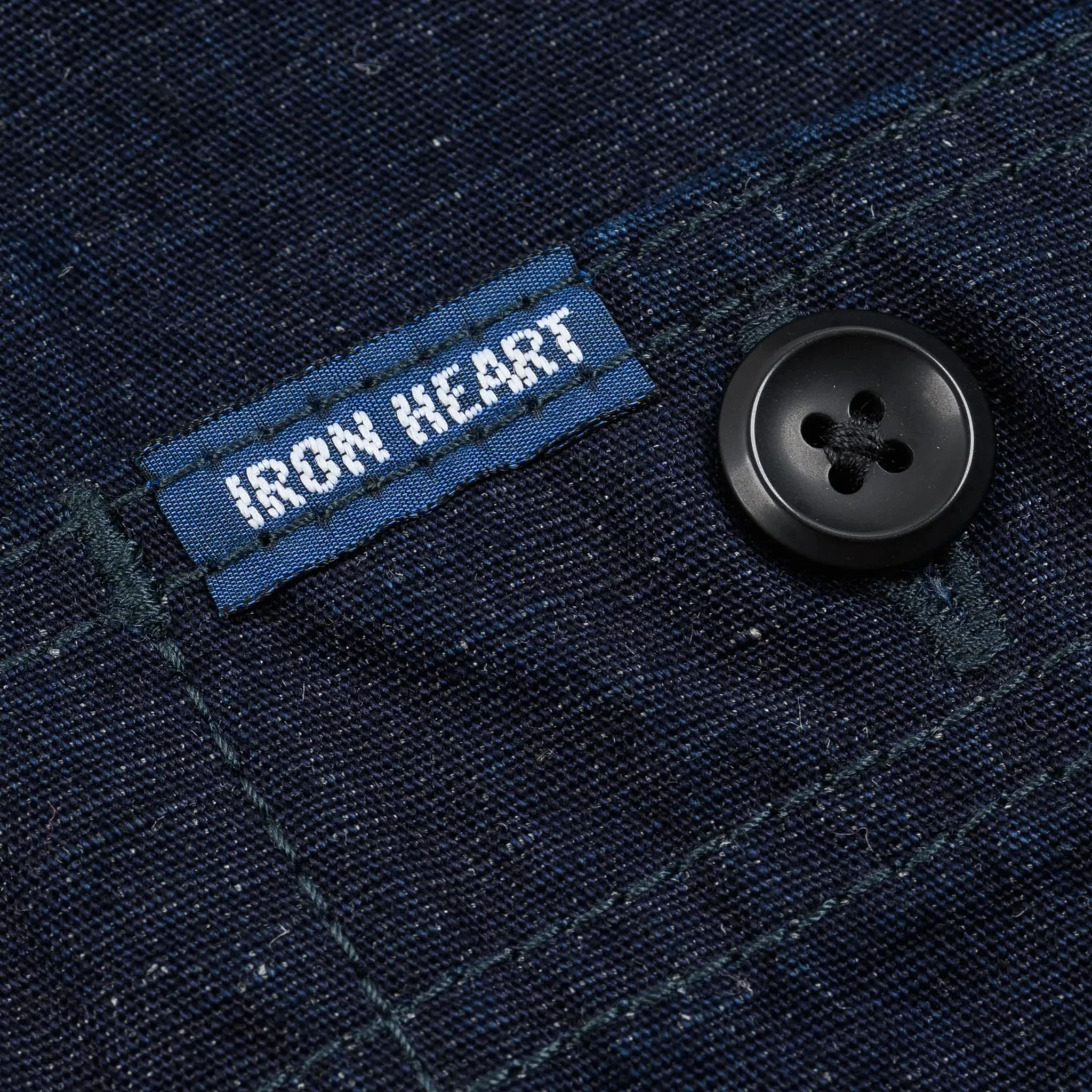 IHSH-443-IND 7oz Cotton Linen Chambray Work Shirt - Indigo - Image 6