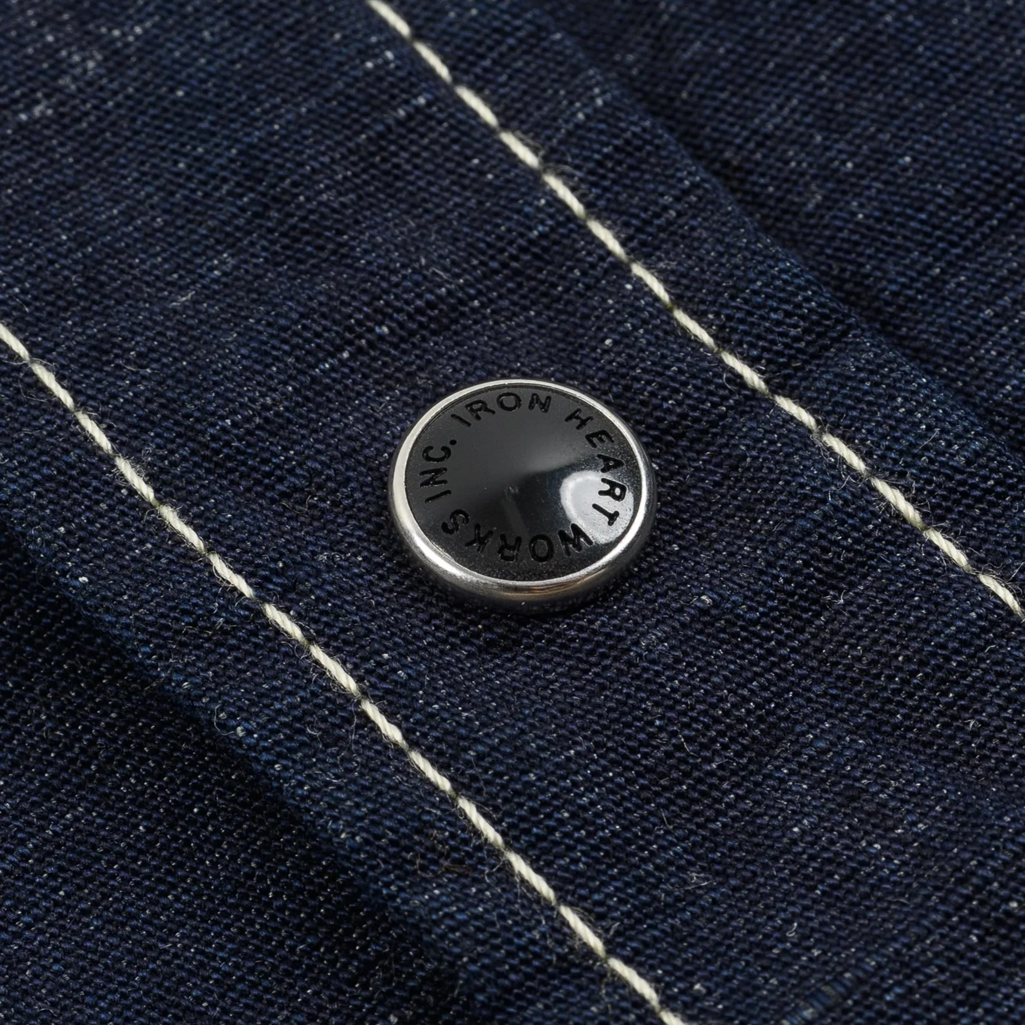IHSH-444-IND 7oz Cotton Linen Chambray Western Shirt - Indigo - Image 10