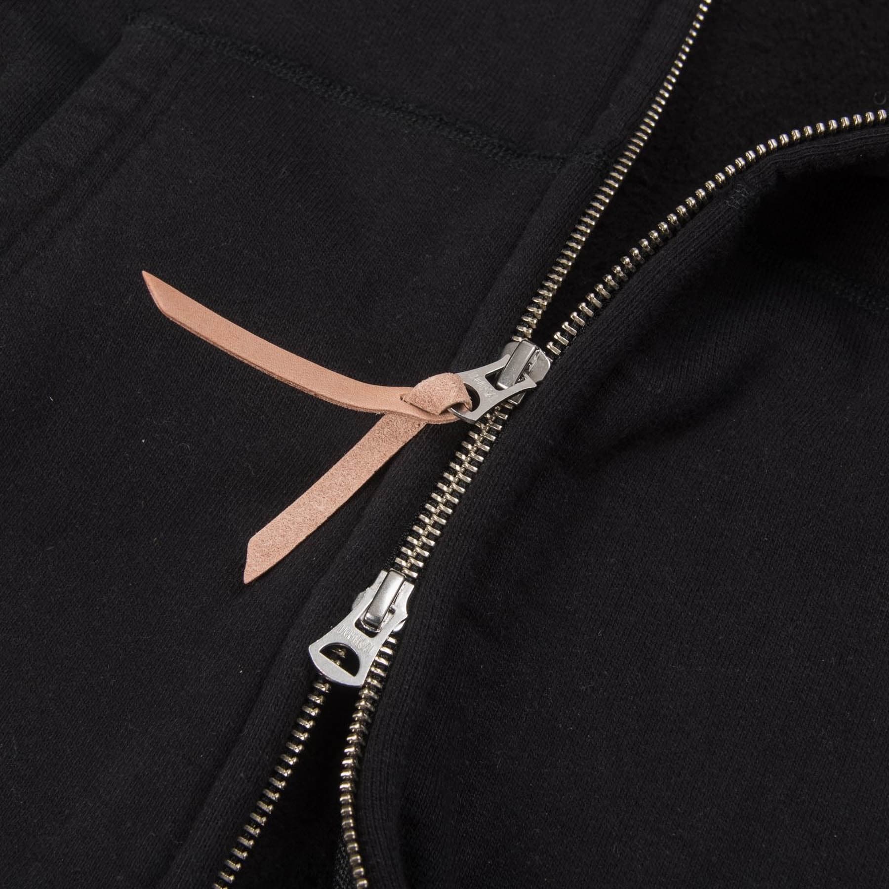 IHSW-10-BLK 14oz Ultra Heavyweight Loopwheel Cotton Zip Up Hoodie – Black - Image 4