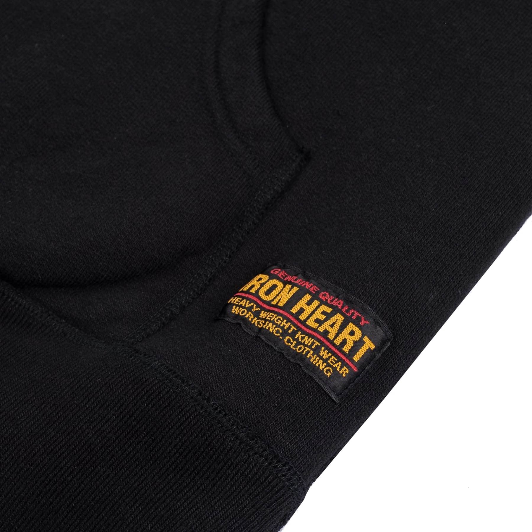 IHSW-10-BLK 14oz Ultra Heavyweight Loopwheel Cotton Zip Up Hoodie – Black - Image 5