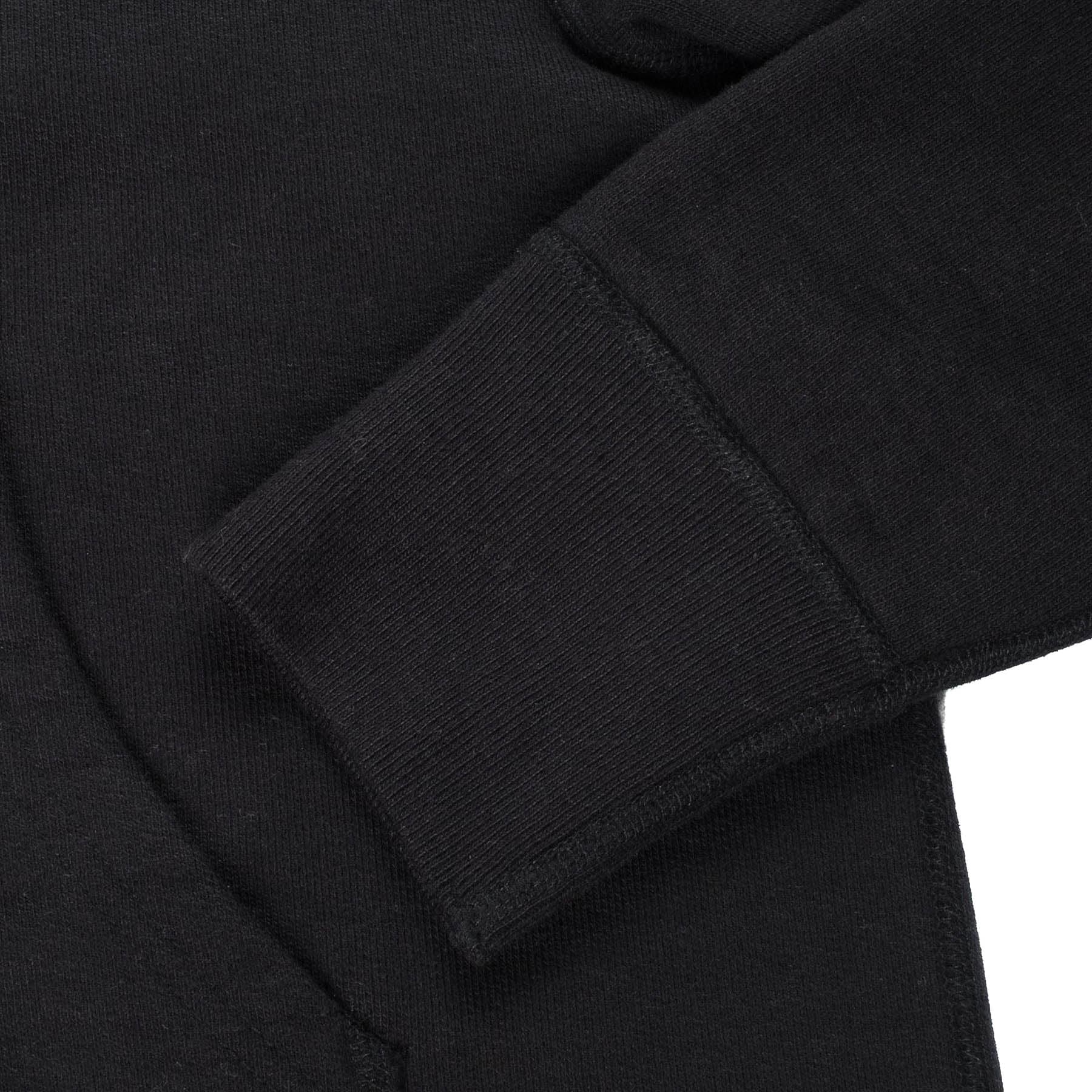 IHSW-11-BLK 14oz Ultra Heavyweight Loopwheel Cotton Zip Up Sweater - Black - Image 4