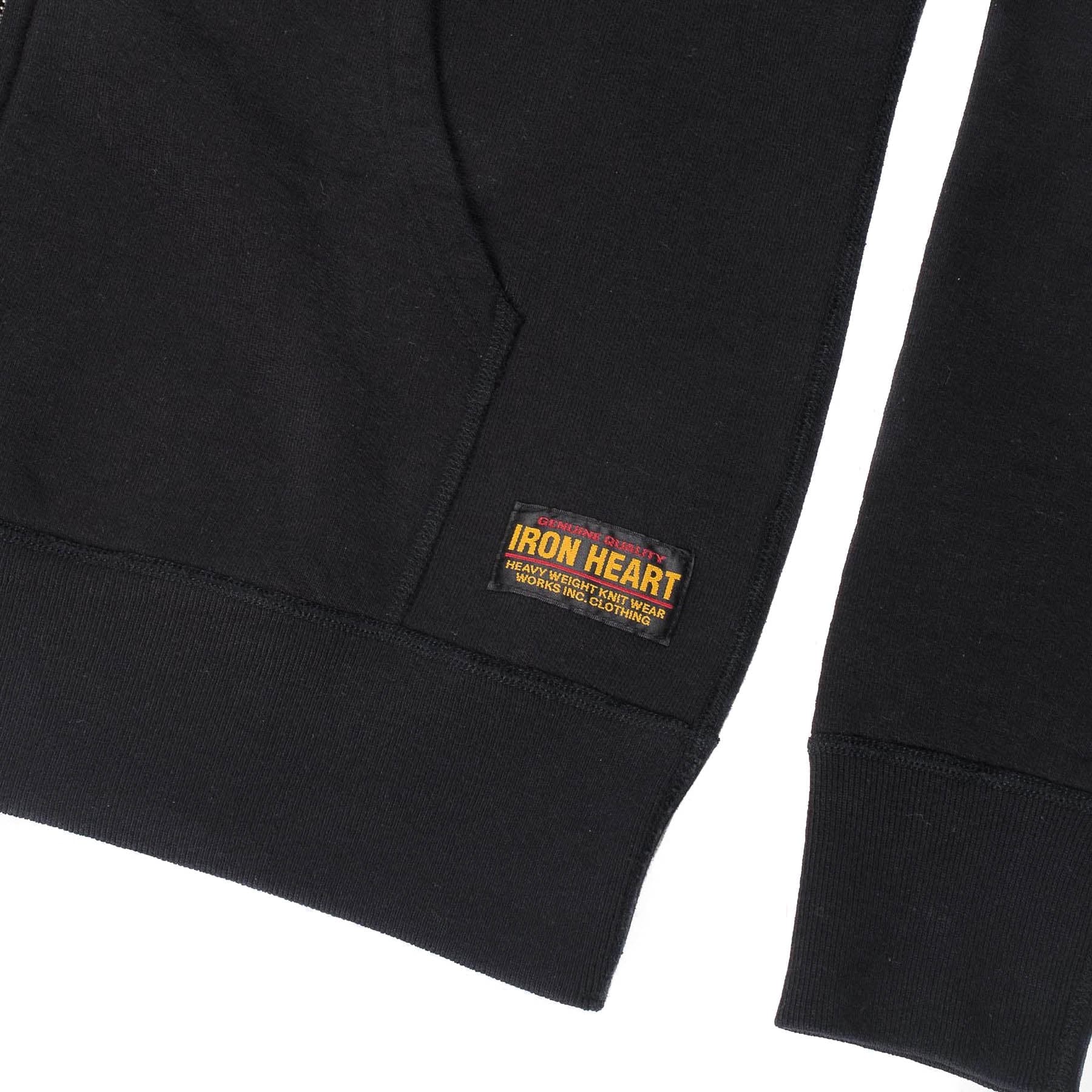 IHSW-11-BLK 14oz Ultra Heavyweight Loopwheel Cotton Zip Up Sweater - Black - Image 5