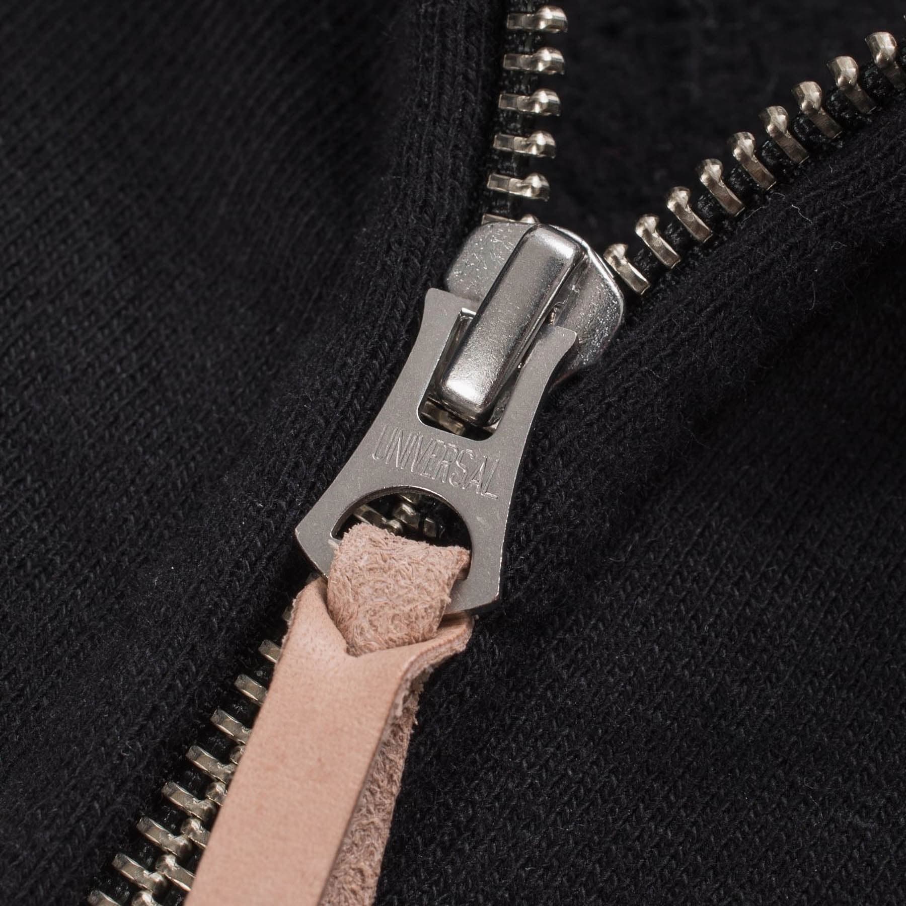 IHSW-11-BLK 14oz Ultra Heavyweight Loopwheel Cotton Zip Up Sweater - Black - Image 6