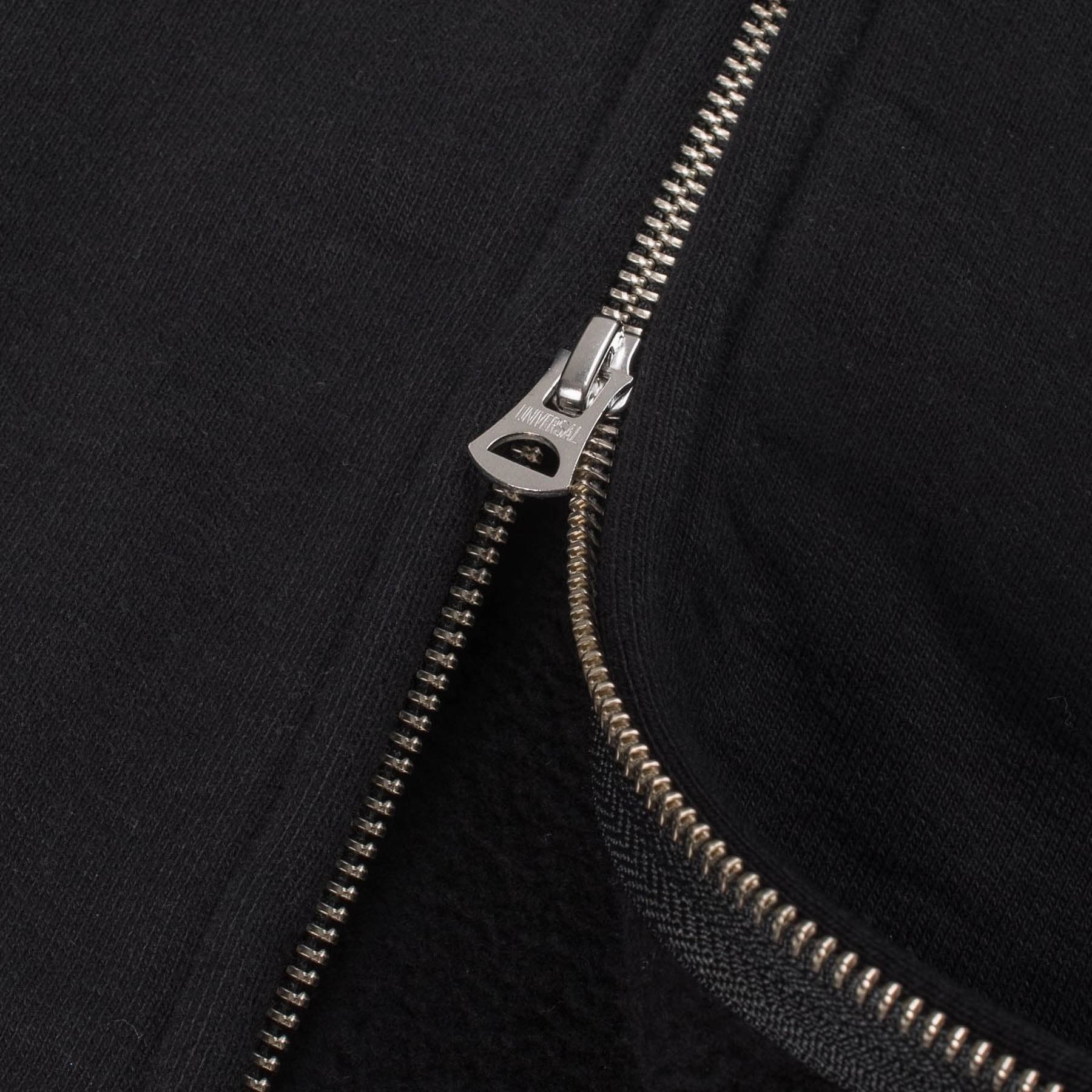 IHSW-11-BLK 14oz Ultra Heavyweight Loopwheel Cotton Zip Up Sweater - Black - Image 7