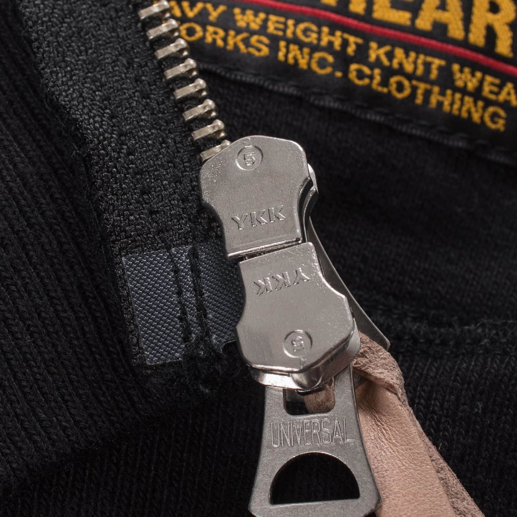IHSW-11-BLK 14oz Ultra Heavyweight Loopwheel Cotton Zip Up Sweater - Black - Image 8