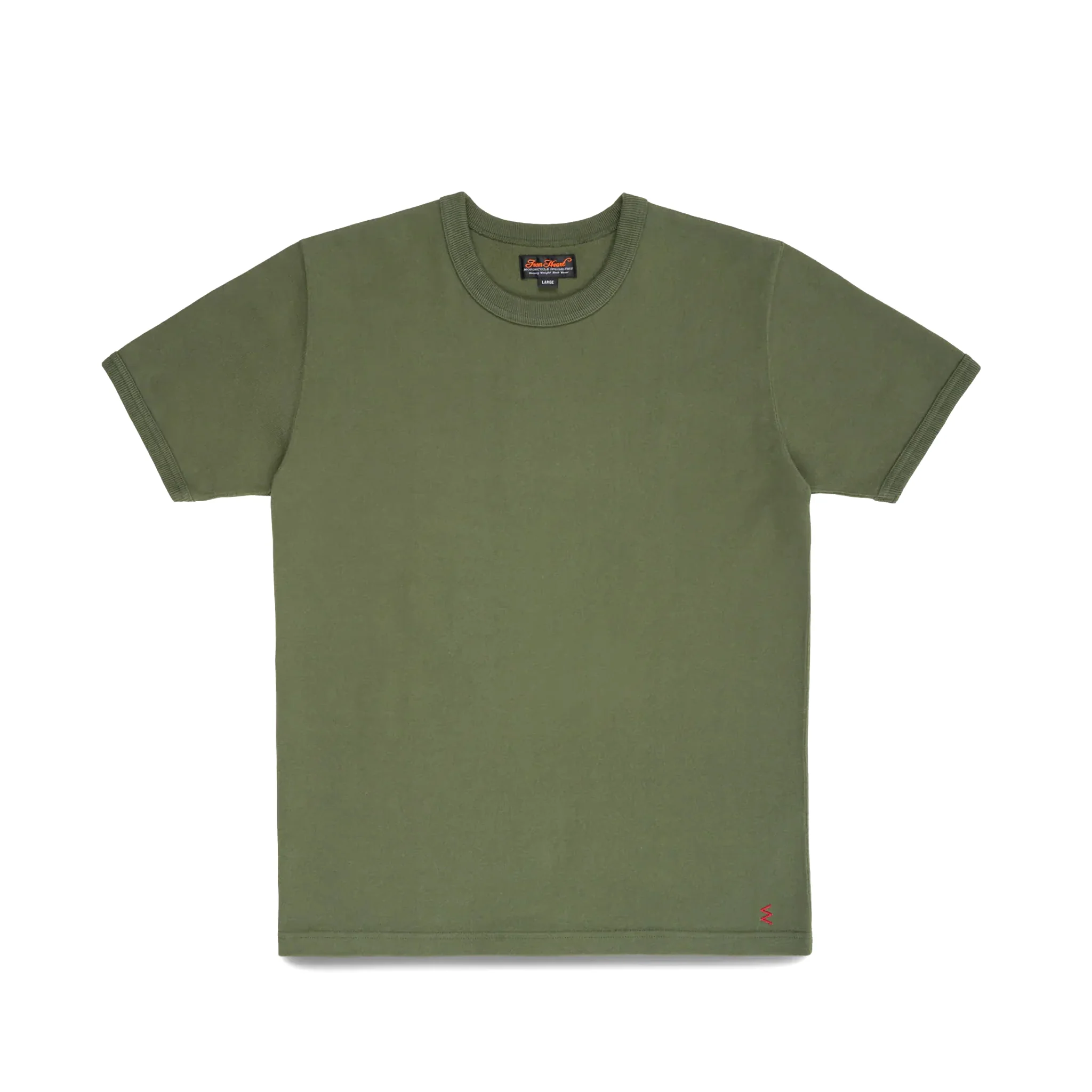 IHT-1600-OLV 11oz Cotton Knit Crew Neck T-Shirt - Olive