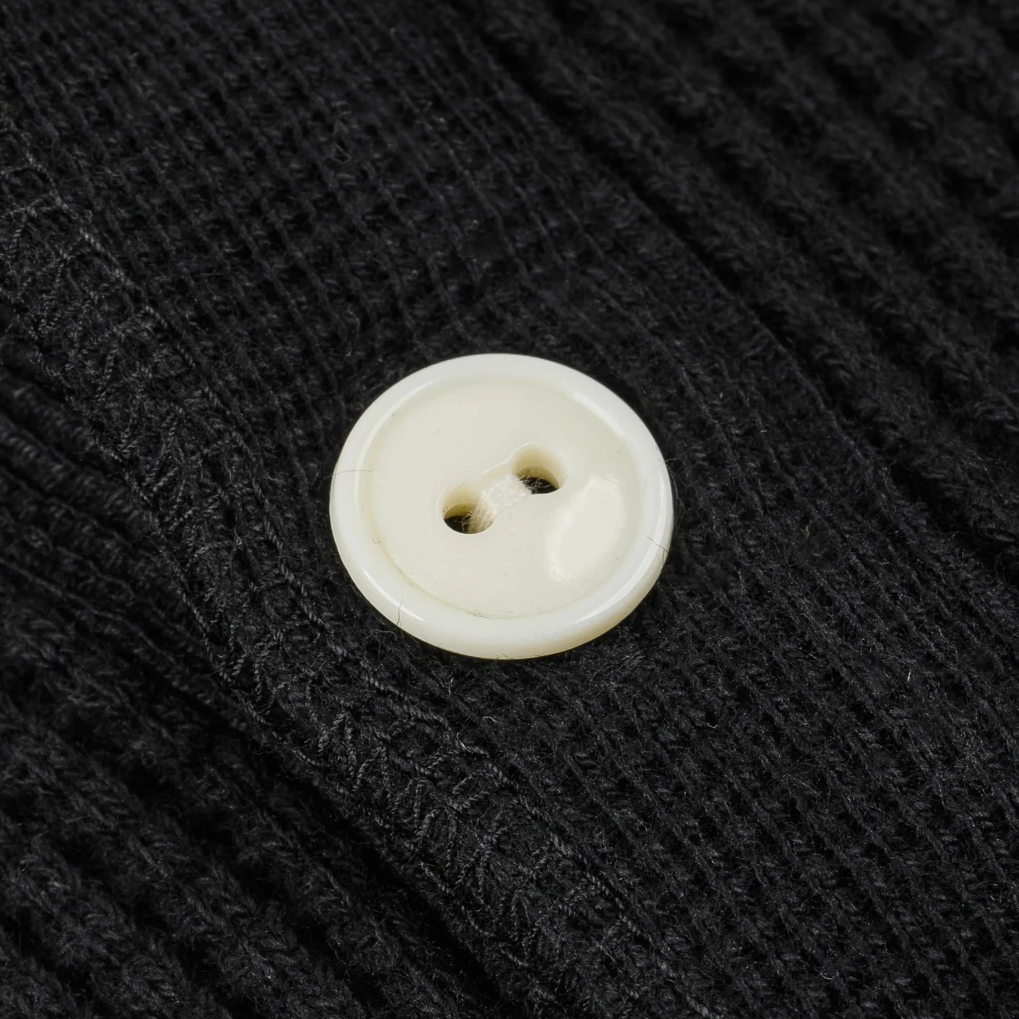 IHTL-1213-BLK Waffle Knit Long Sleeved Thermal Henley - Black - Image 6