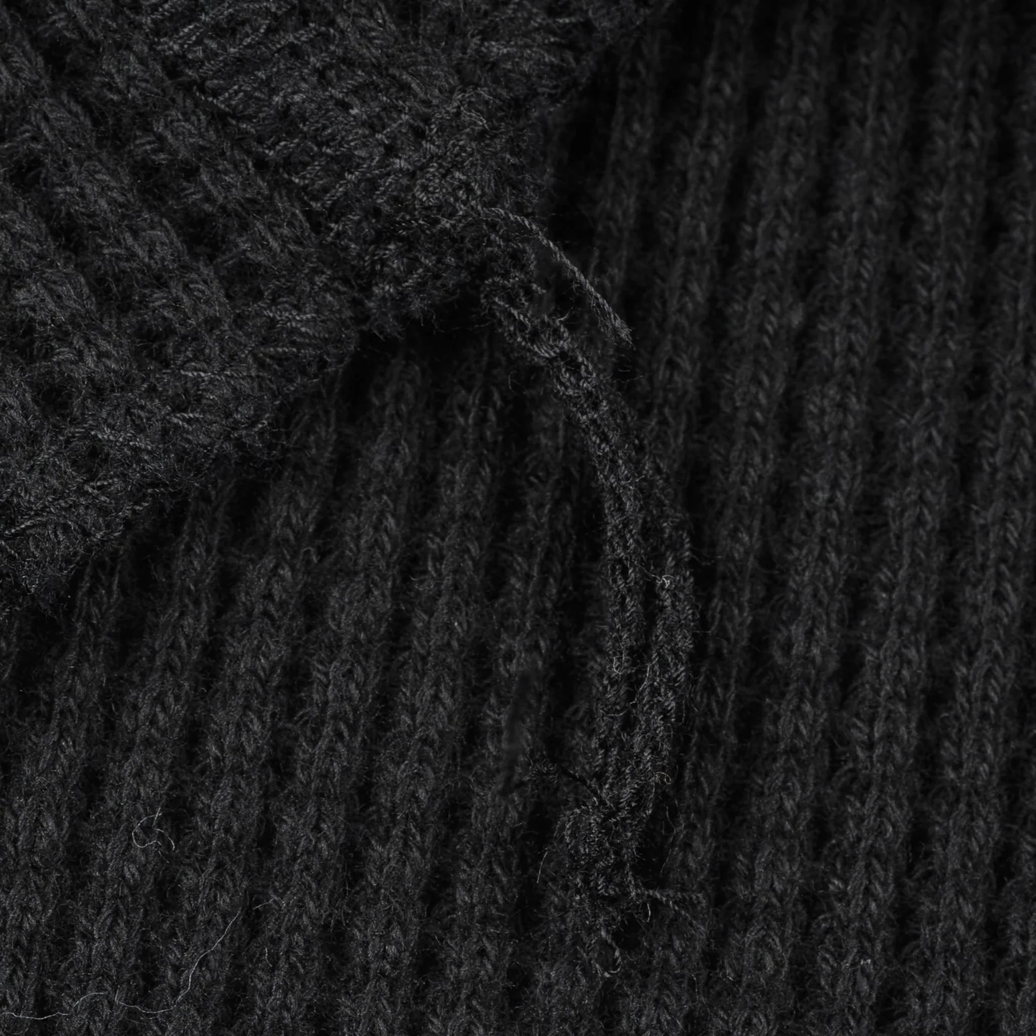 IHTL-1213-BLK Waffle Knit Long Sleeved Thermal Henley - Black - Image 7