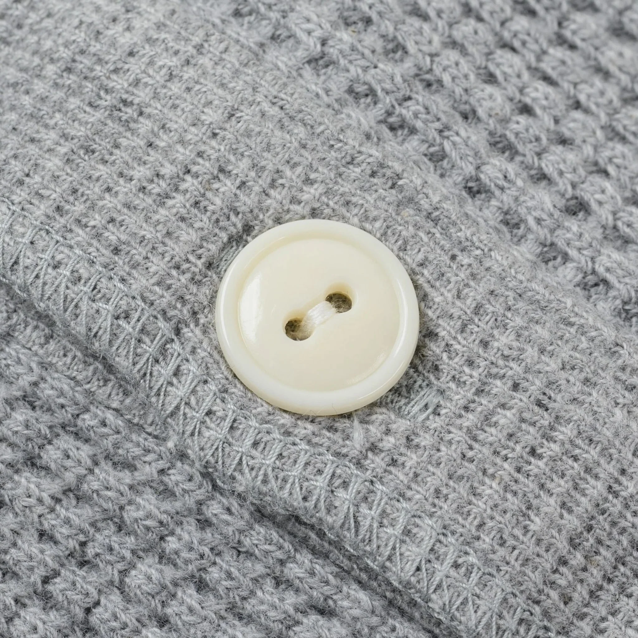 IHTL-1213-GRY Waffle Knit Long Sleeved Thermal Henley - Grey - Image 6