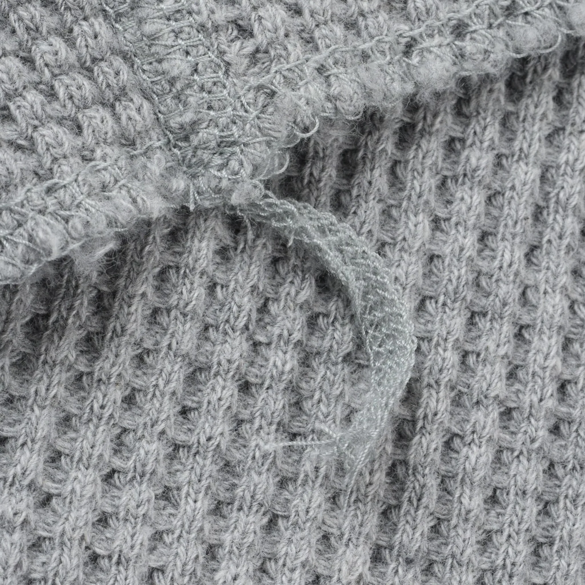 IHTL-1213-GRY Waffle Knit Long Sleeved Thermal Henley - Grey - Image 7