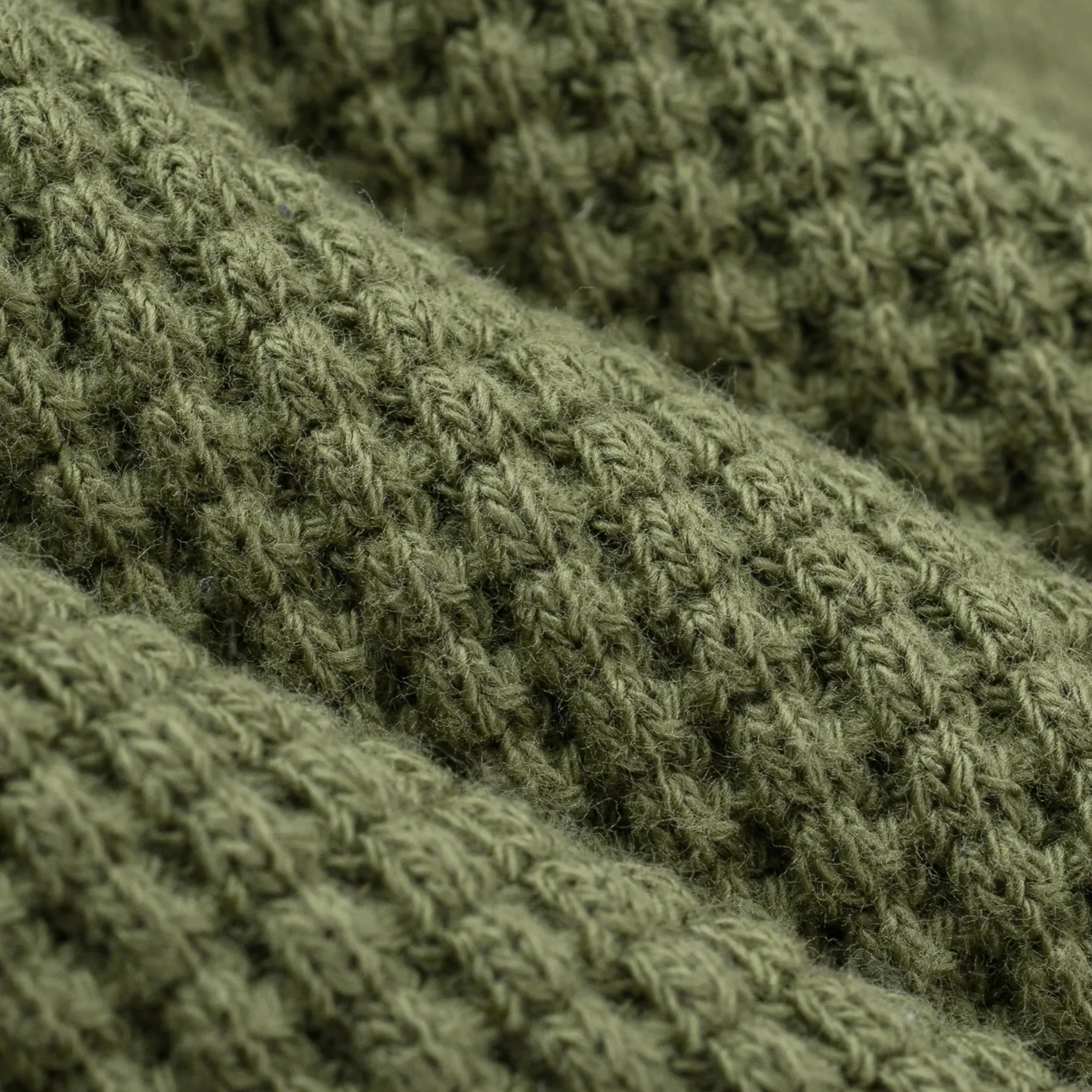 IHTL-1213-OLV Waffle Knit Long Sleeved Thermal Henley - Olive - Image 10