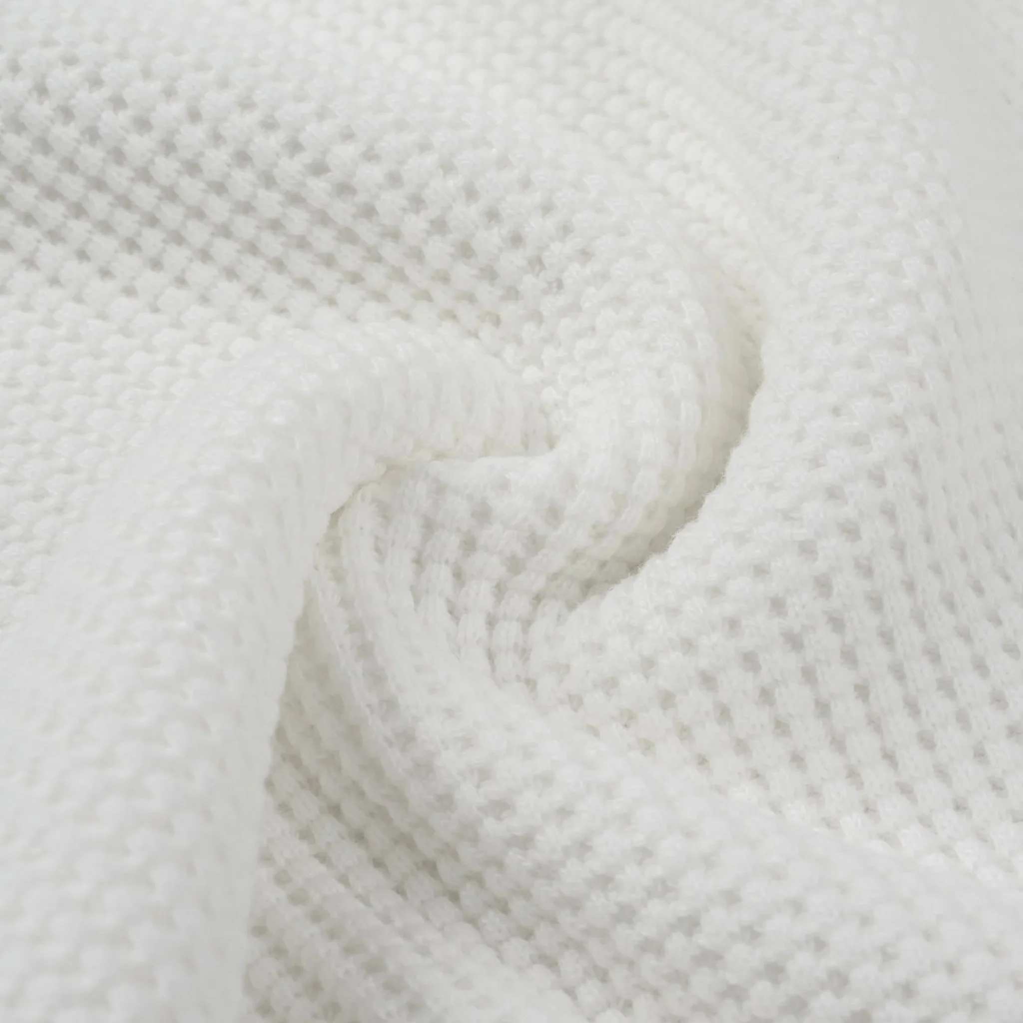 IHTL-1213-WHT Waffle Knit Long Sleeved Thermal Henley - White - Image 10