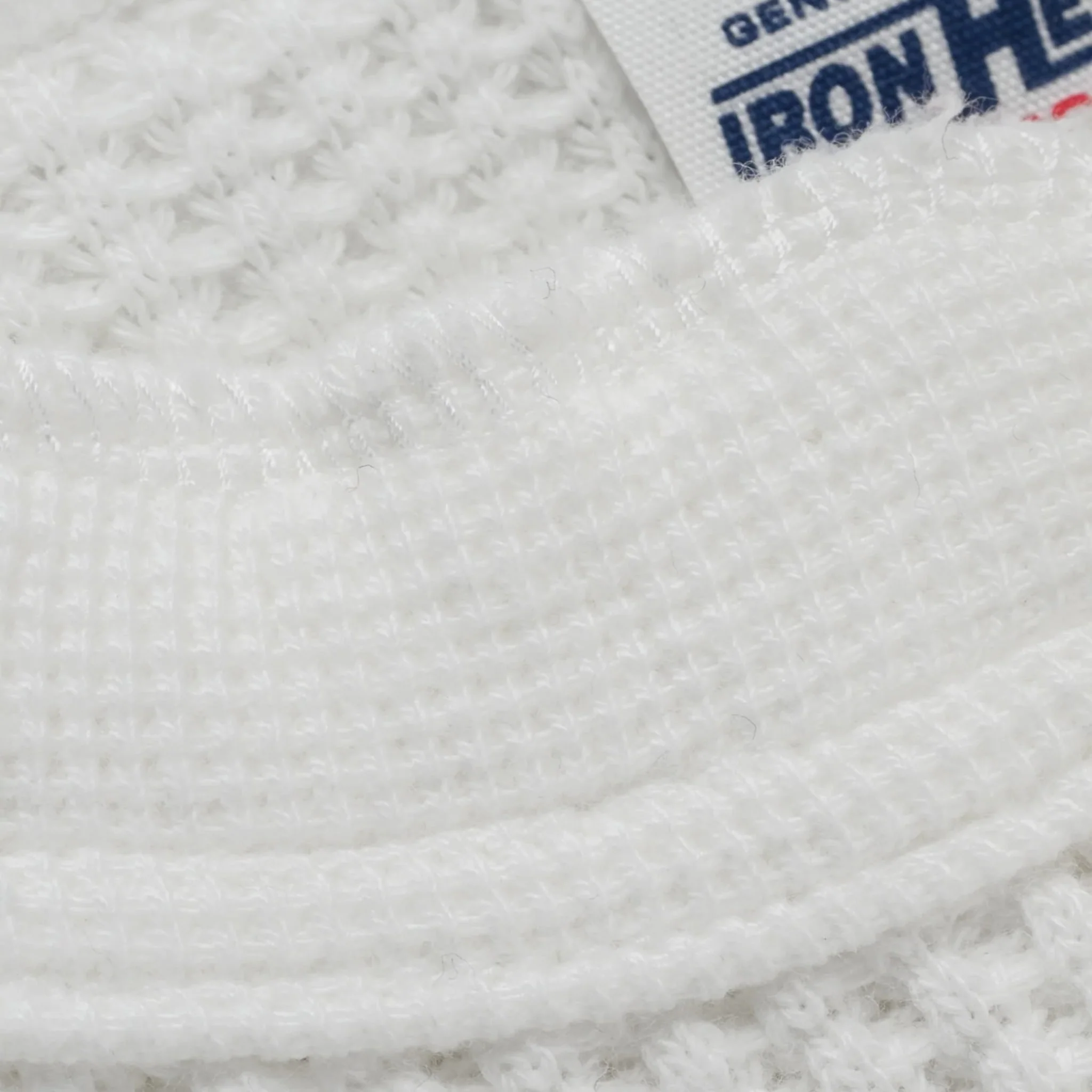 IHTL-1213-WHT Waffle Knit Long Sleeved Thermal Henley - White - Image 5