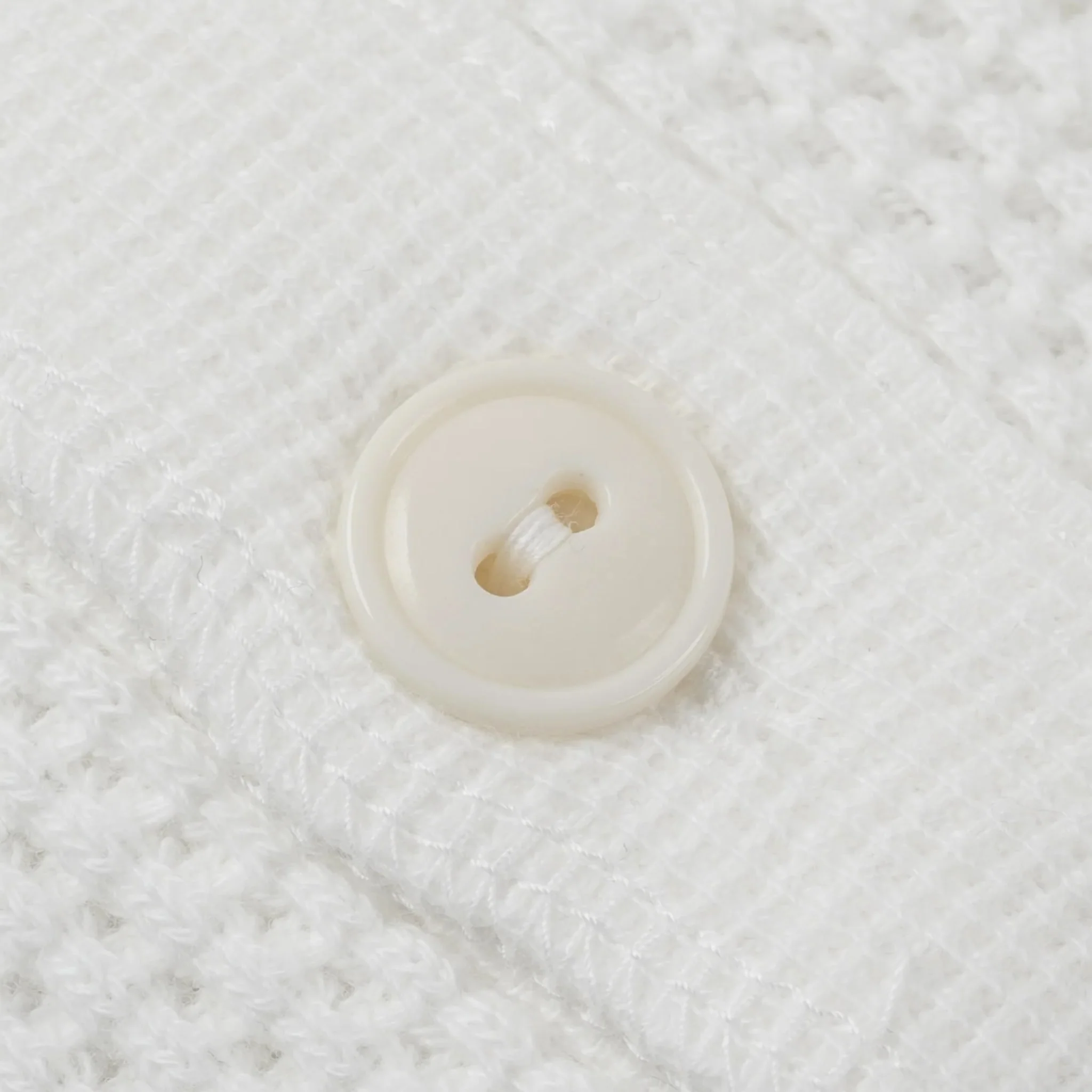 IHTL-1213-WHT Waffle Knit Long Sleeved Thermal Henley - White - Image 6