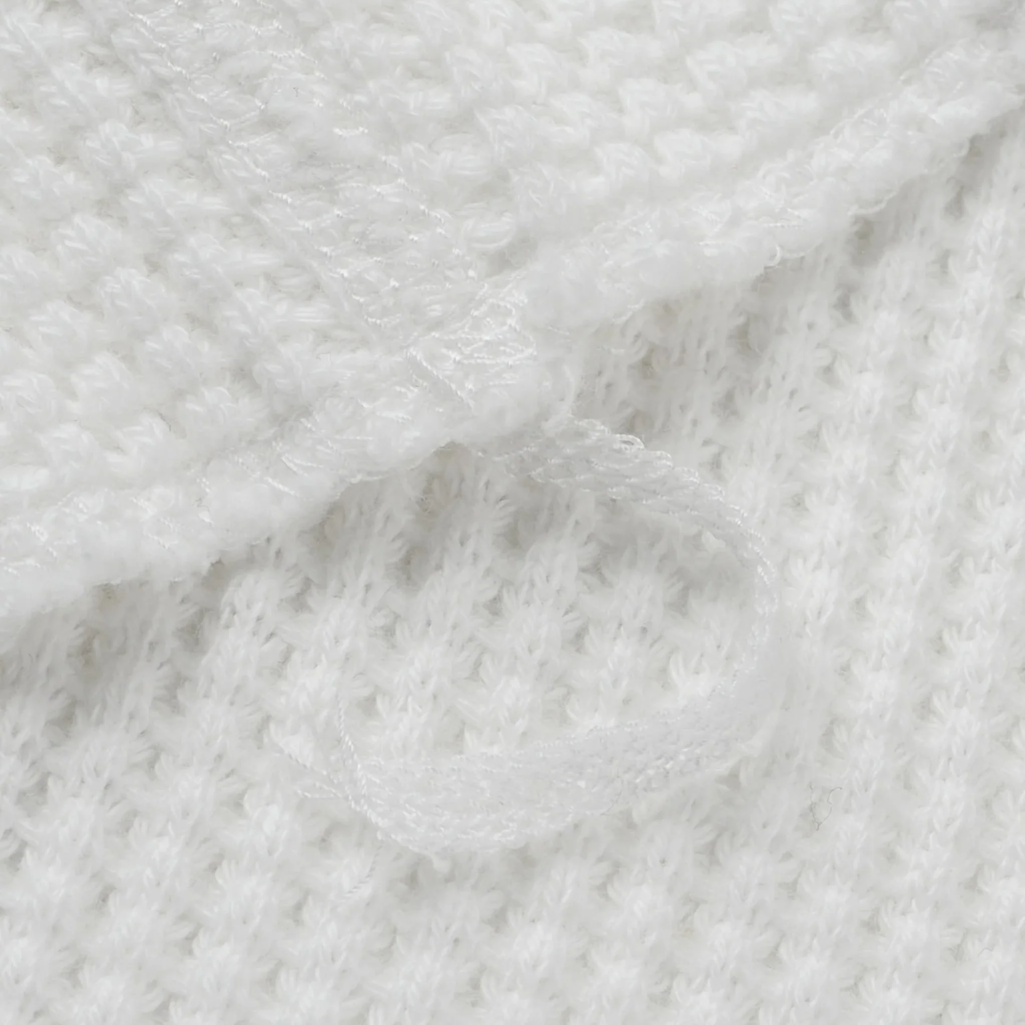 IHTL-1213-WHT Waffle Knit Long Sleeved Thermal Henley - White - Image 7