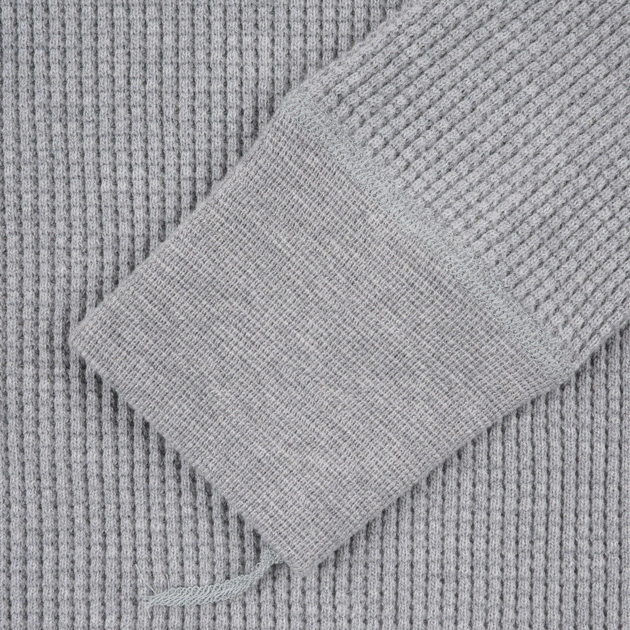 IHTL-1301-GRY Waffle Knit Long Sleeved Crew Neck Thermal Top - Grey - Image 5