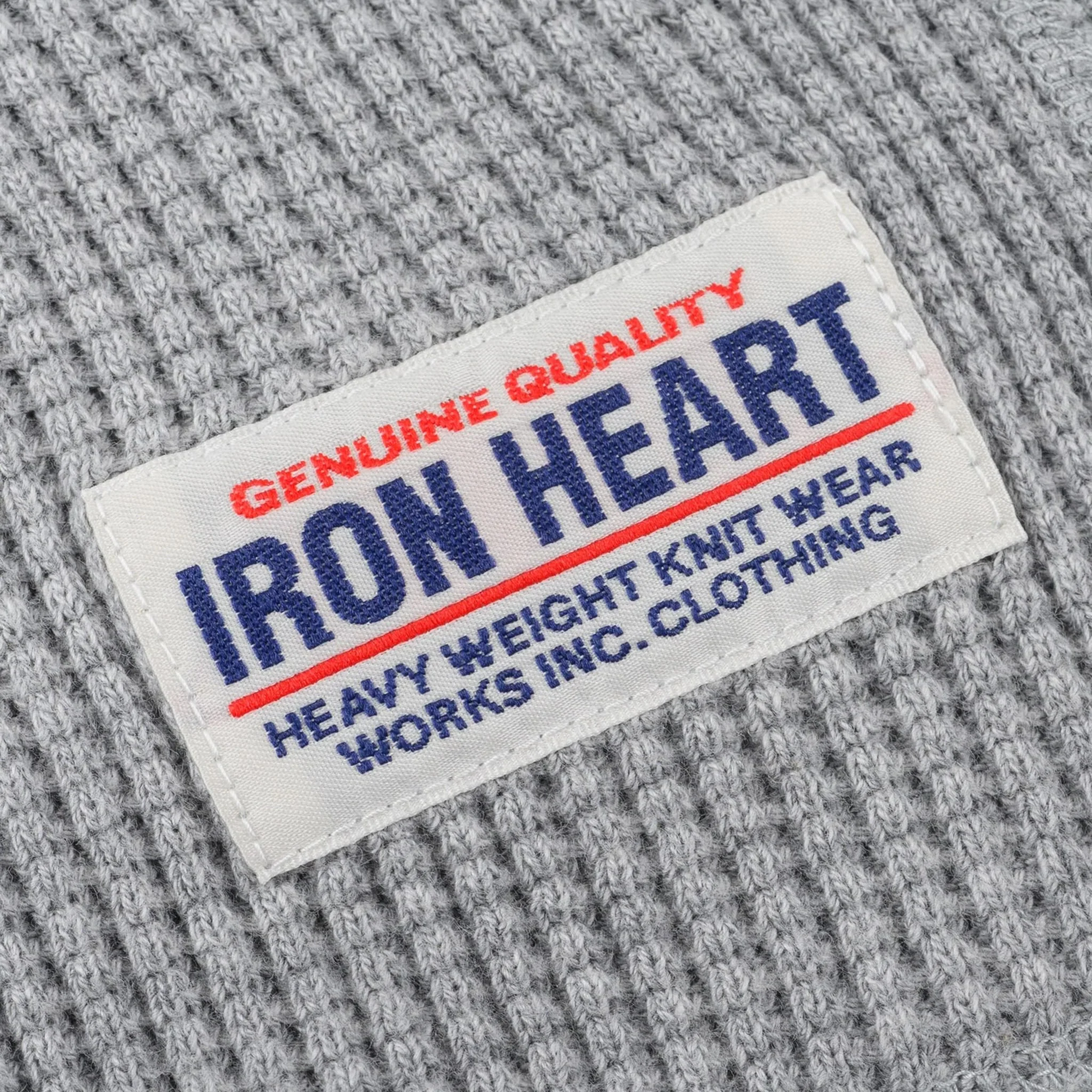 IHTL-1301-GRY Waffle Knit Long Sleeved Crew Neck Thermal Top - Grey - Image 6