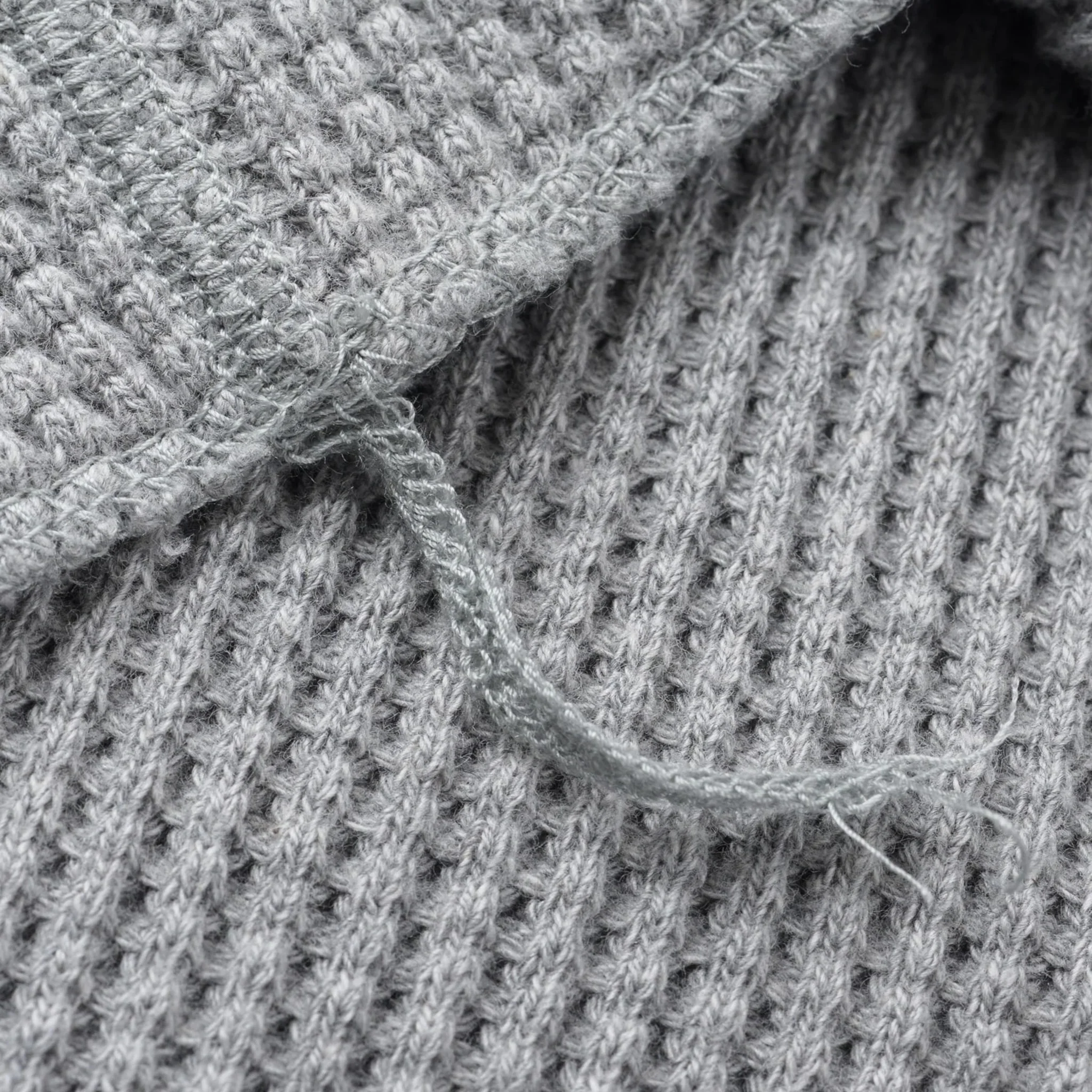 IHTL-1301-GRY Waffle Knit Long Sleeved Crew Neck Thermal Top - Grey - Image 7