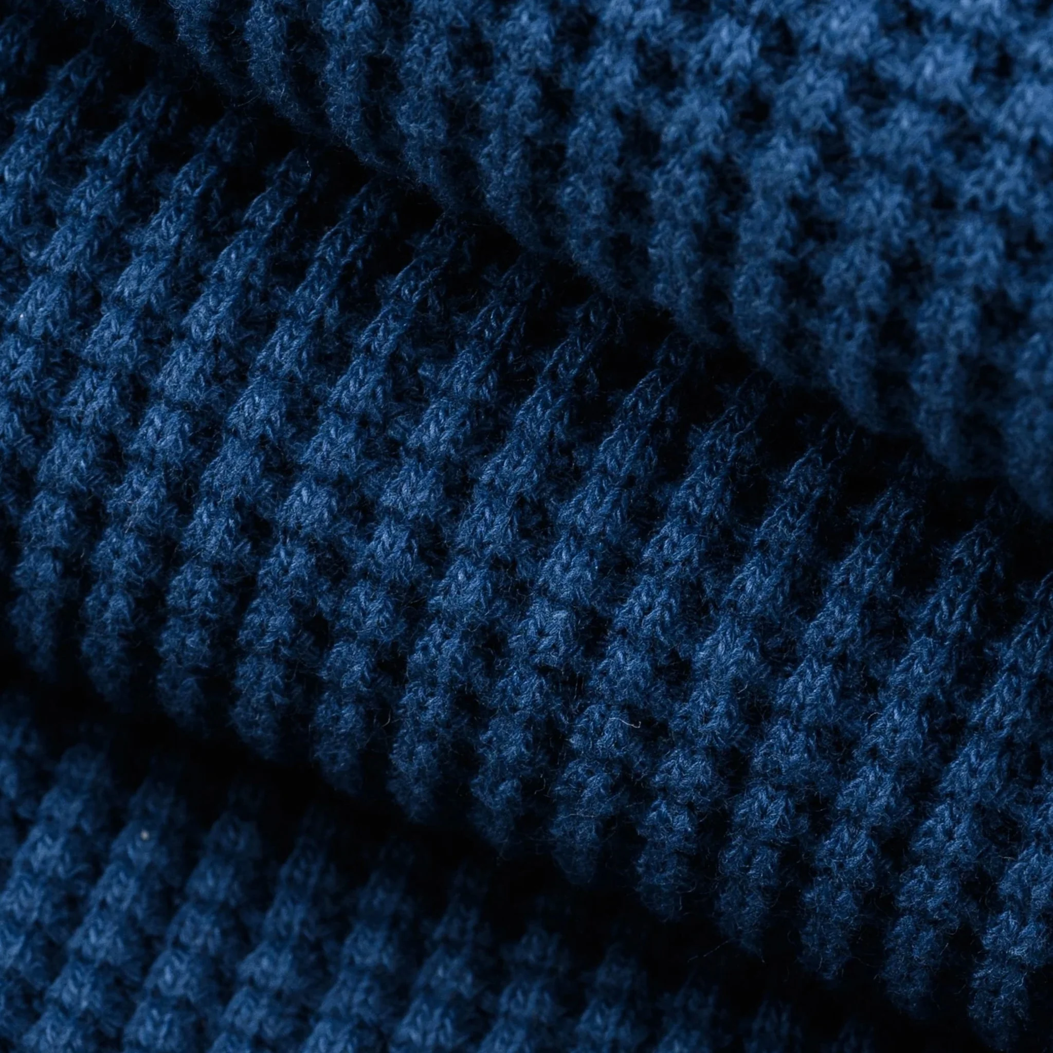 IHTL-1301-IND Waffle Knit Long Sleeved Crew Neck Thermal Top - Indigo Dyed - Image 8
